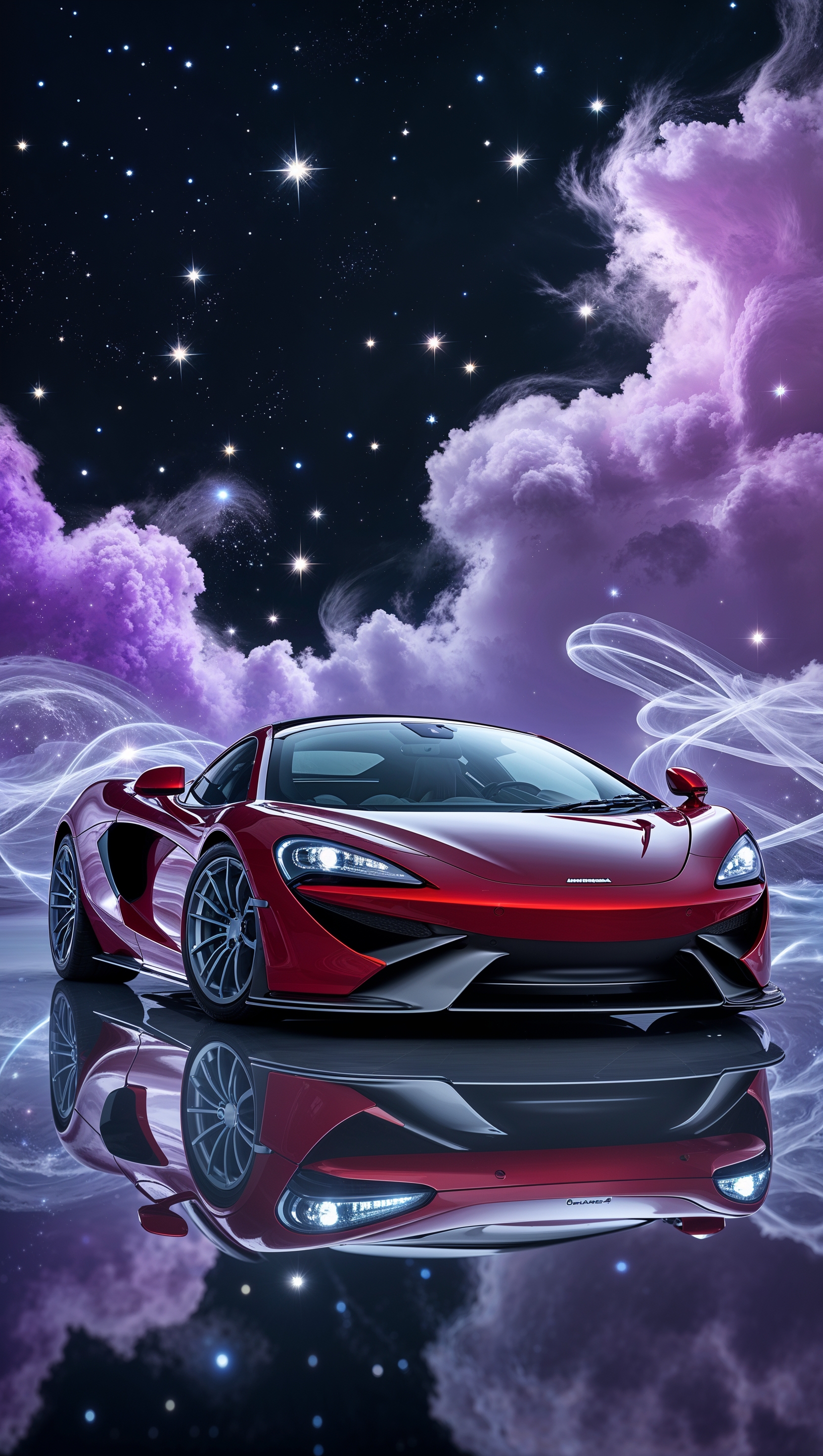 McLaren with a galaxy and starry background