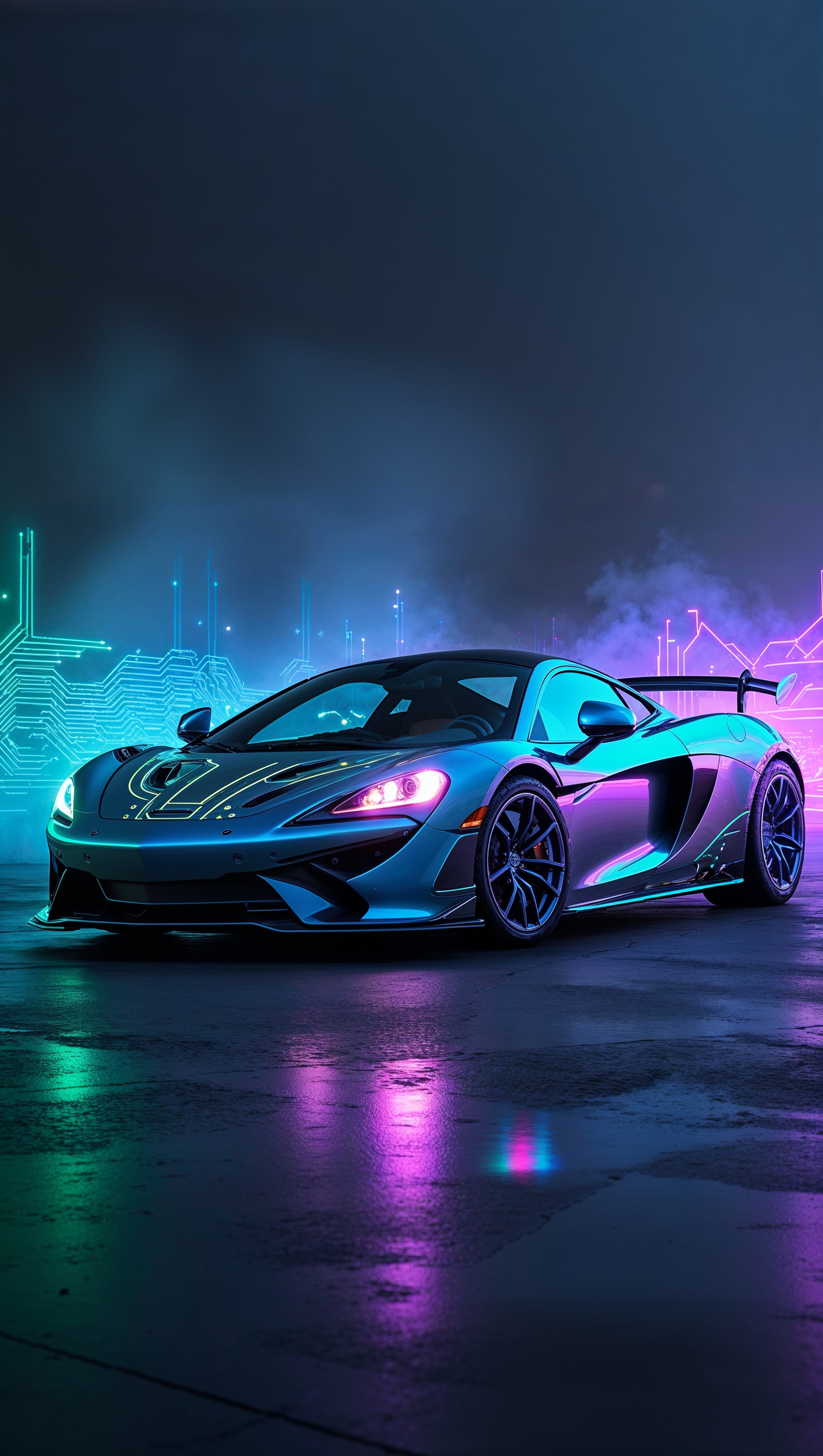 McLaren with electronic lighting effects