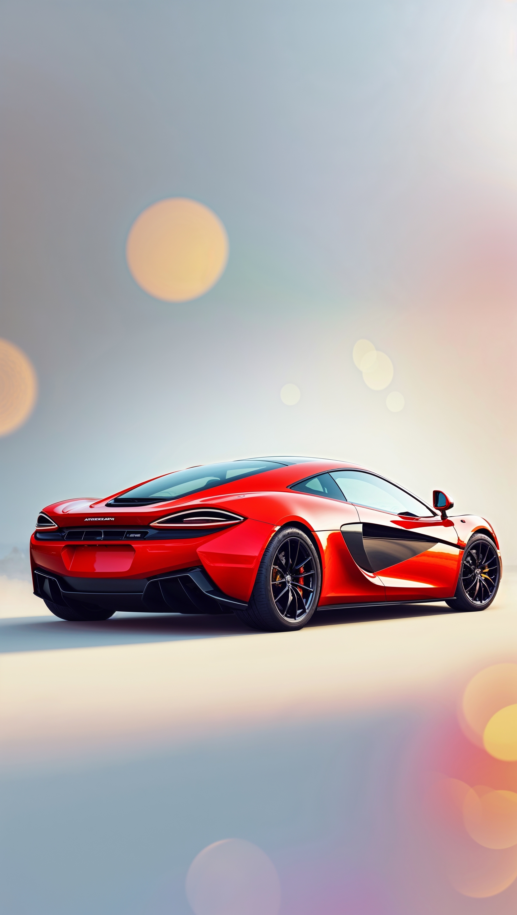 Red McLaren with blurred and bokeh background