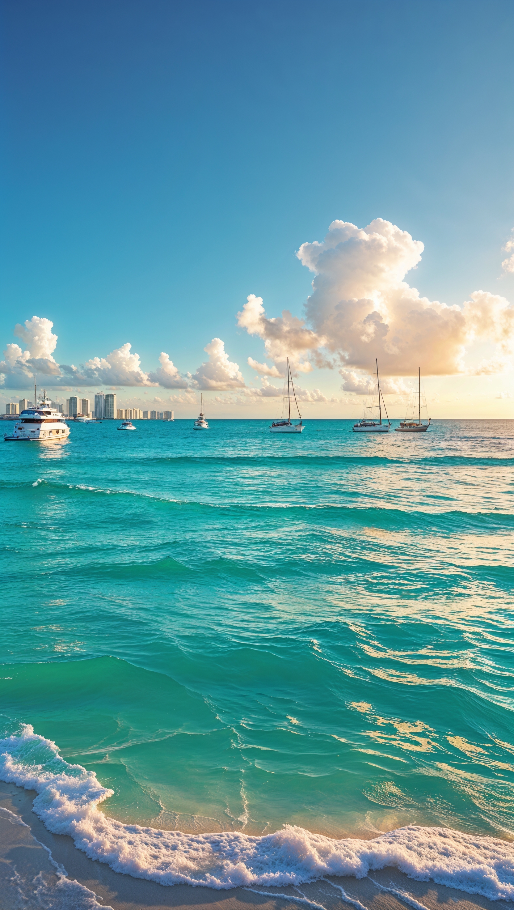 A Miami background with the sea and horizon