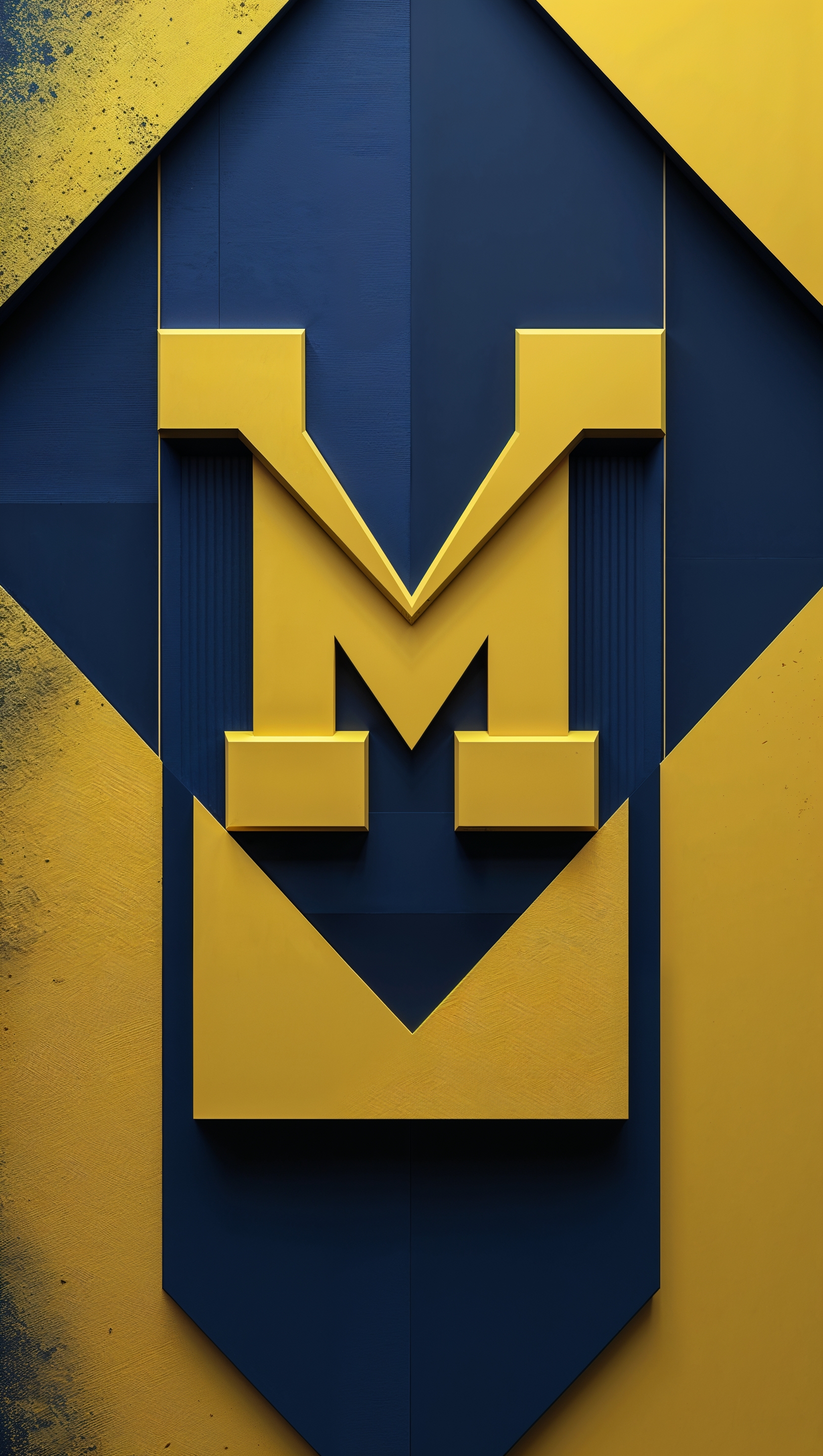 An iPhone wallpaper with modern design using Michigan's colors (yellow and blue)
