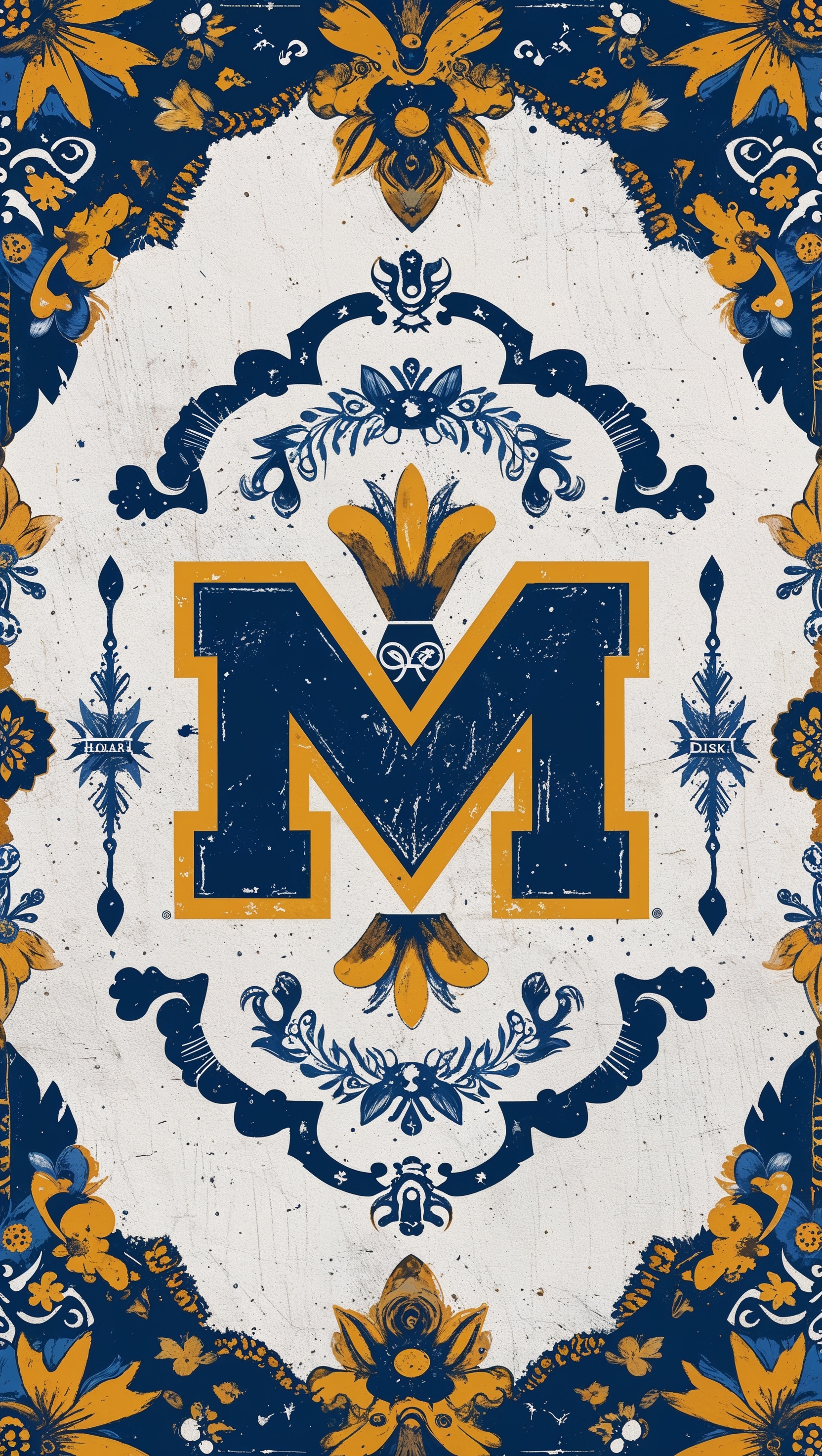 An iPhone wallpaper with a design inspired by classic Michigan styles