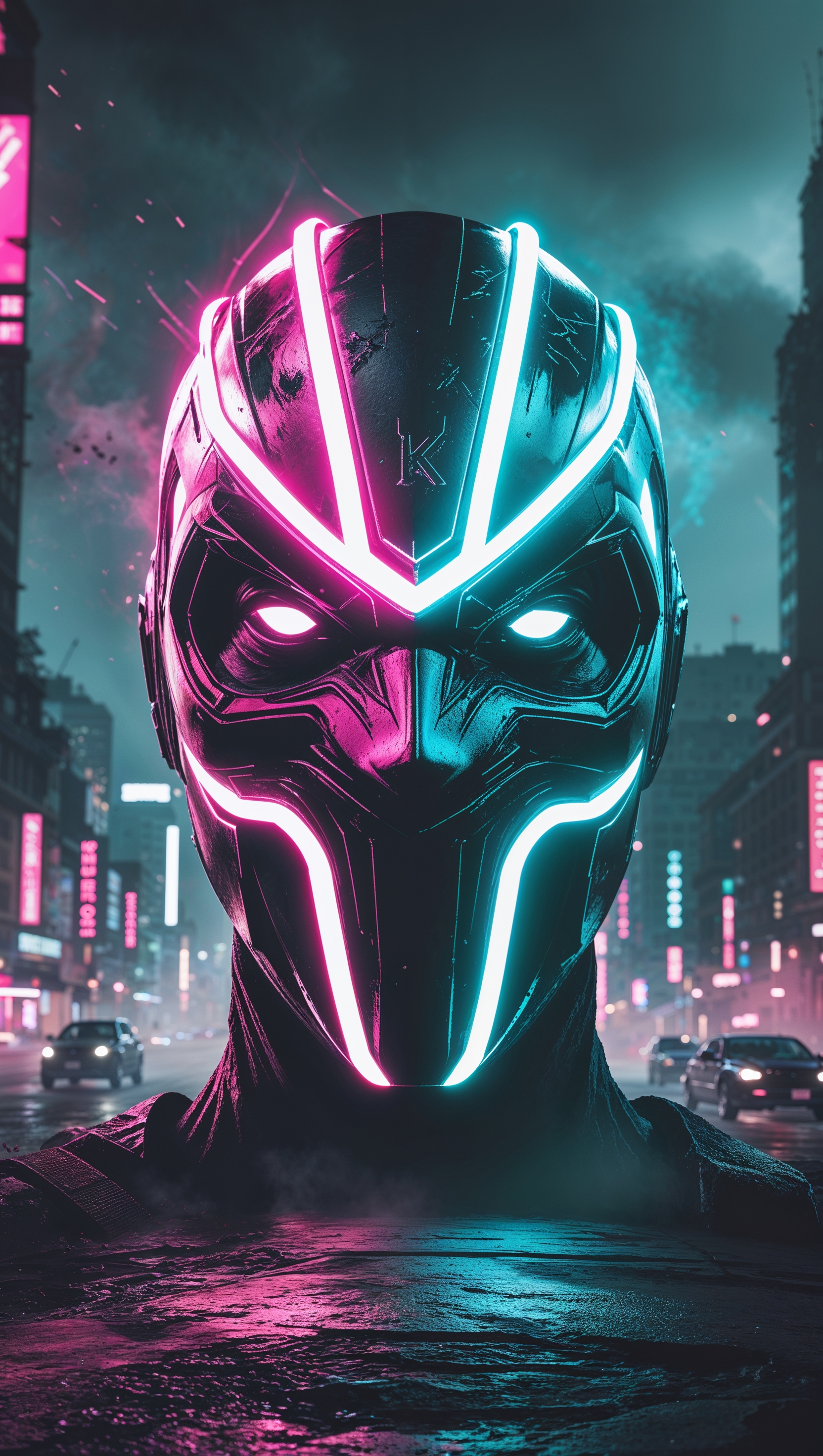 Neon light effects Mortal Kombat iPhone wallpaper
