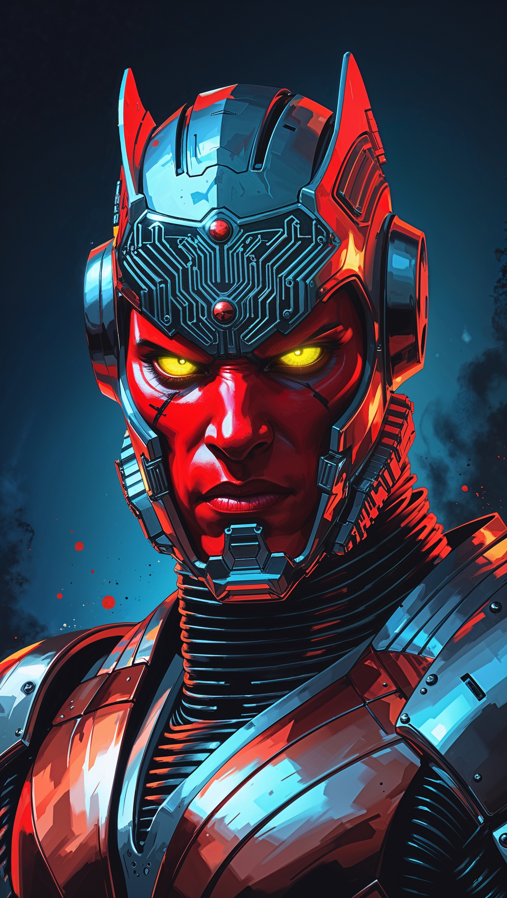 iPhone wallpaper featuring classic Mortal Kombat robot Kano