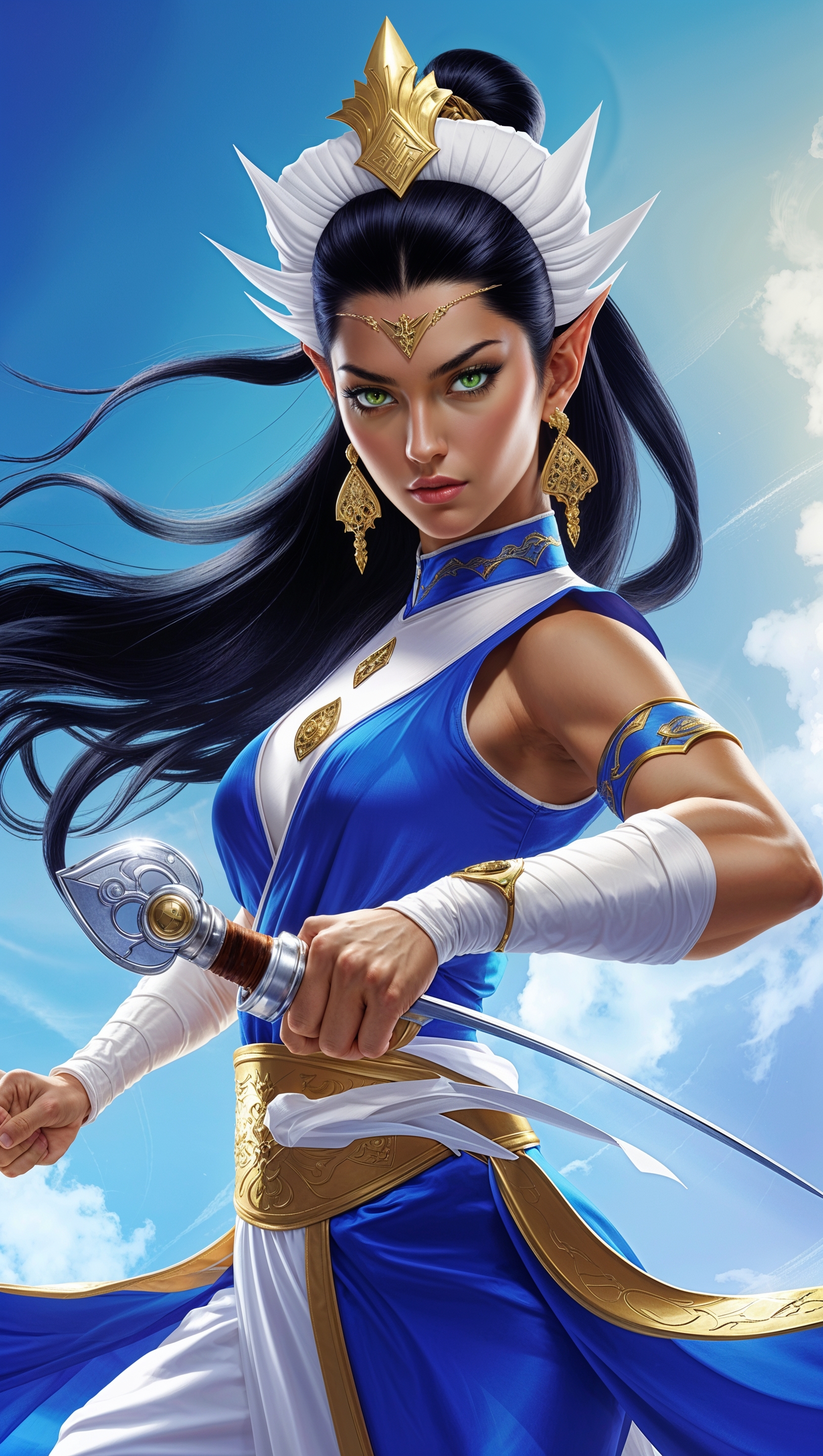 Kitana character with martial arts moves iPhone wallpaper