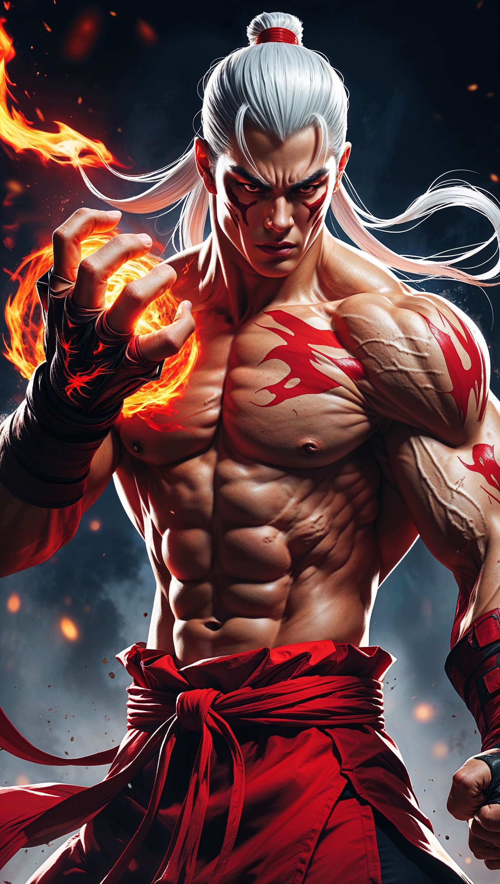 iPhone wallpaper with Liu Kang in battle ready pose
