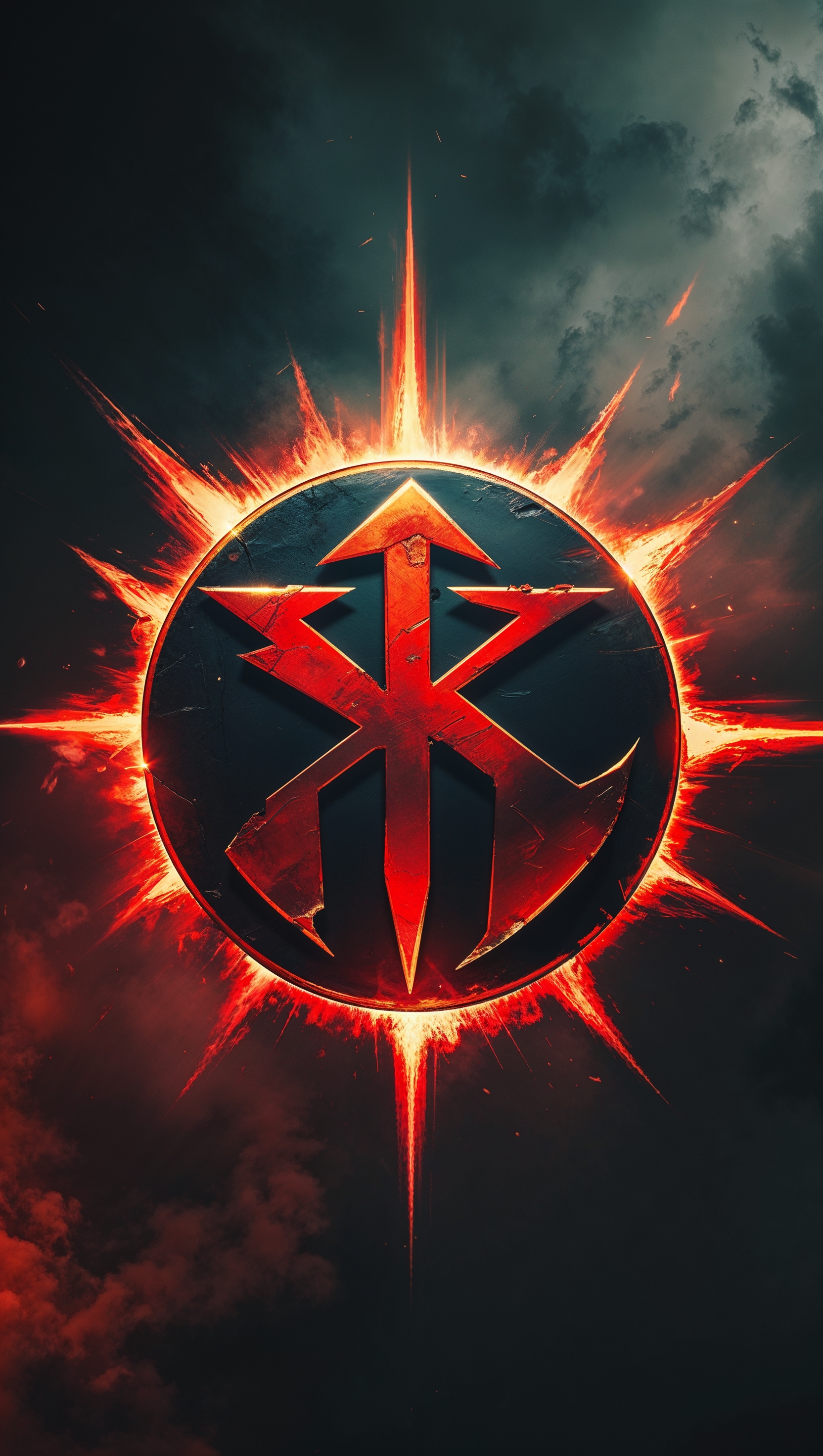 Mortal Kombat logo centered with glowing effects iPhone wallpaper
