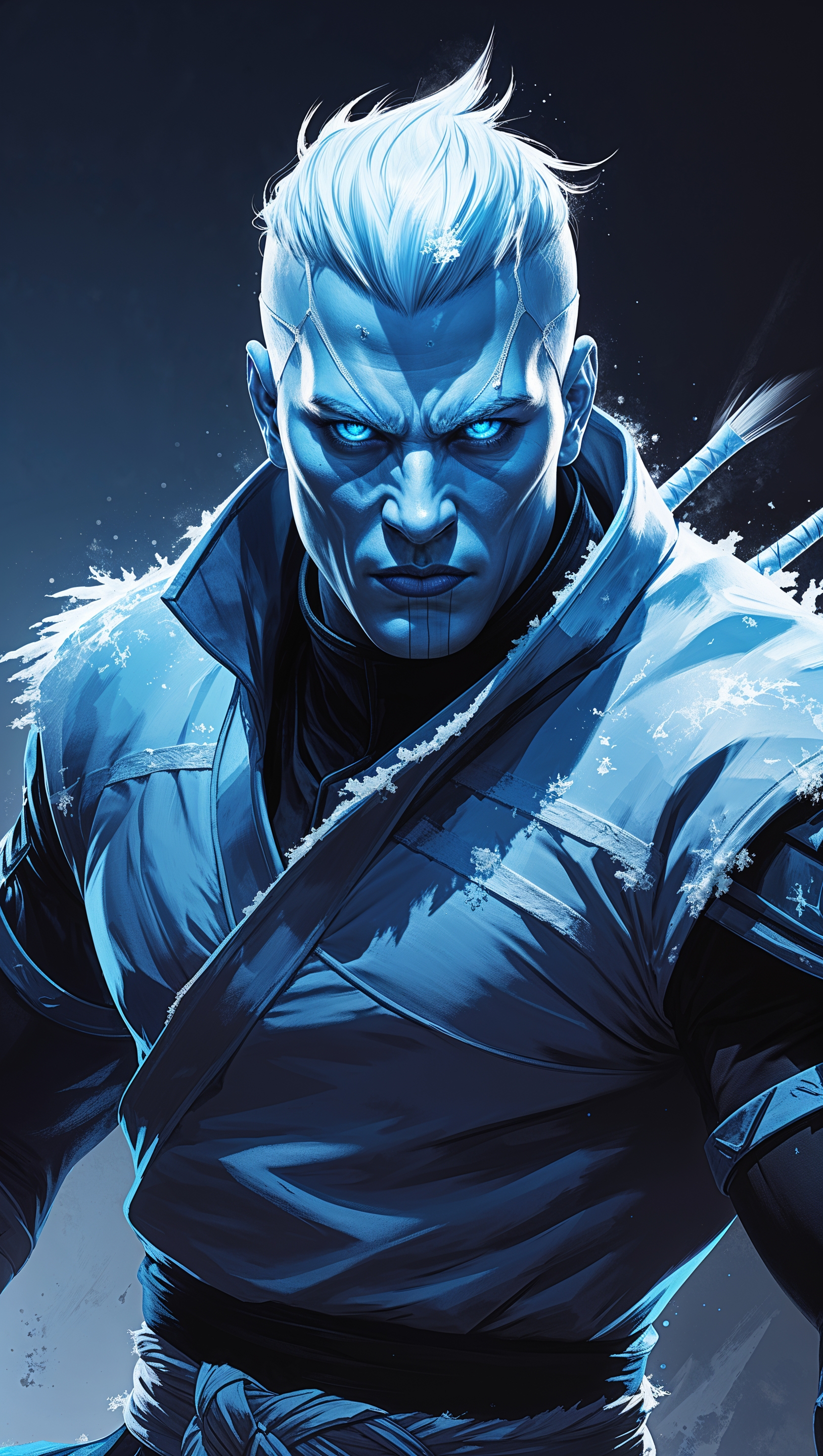 Frozen pose of Sub-Zero character iPhone wallpaper