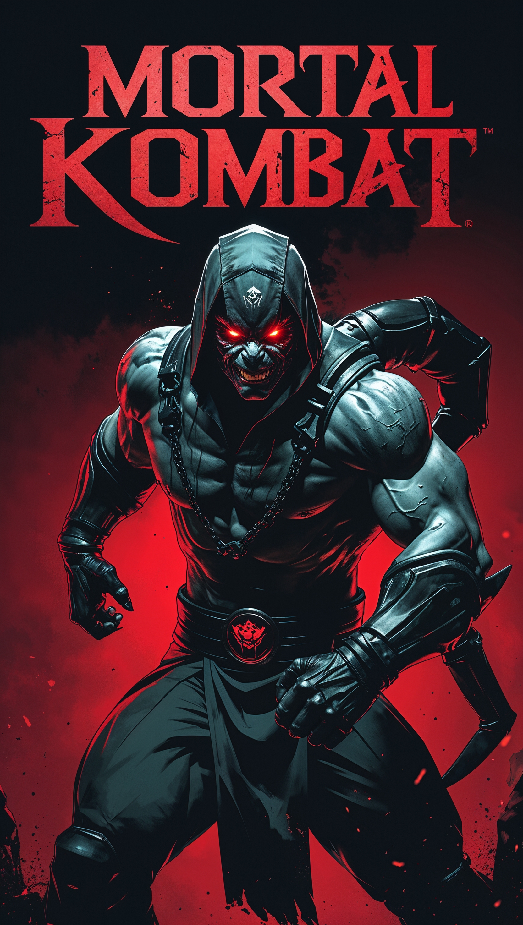 Mortal Kombat theme with red and black colors iPhone wallpaper