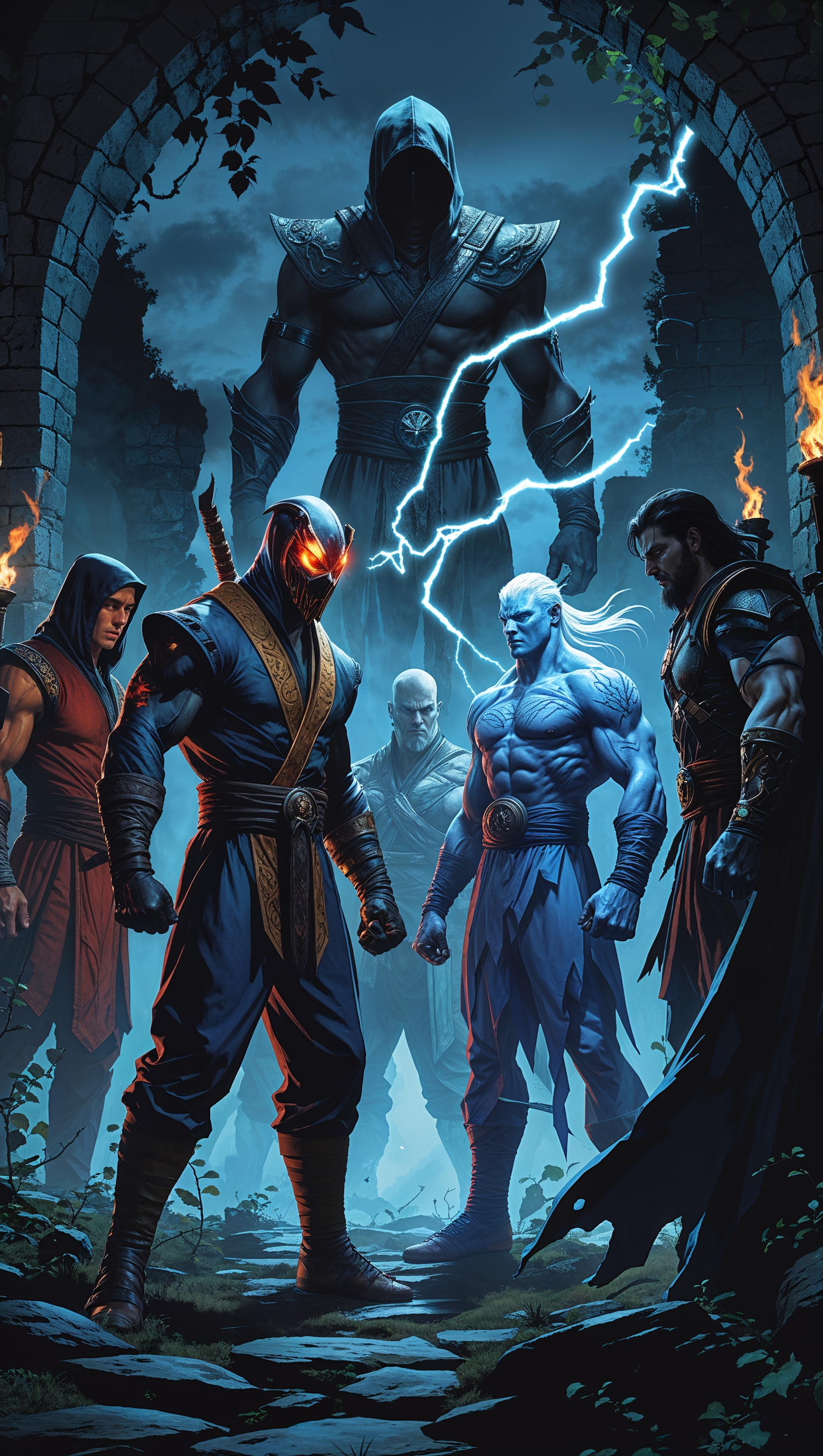 Medieval theme with Mortal Kombat characters iPhone wallpaper