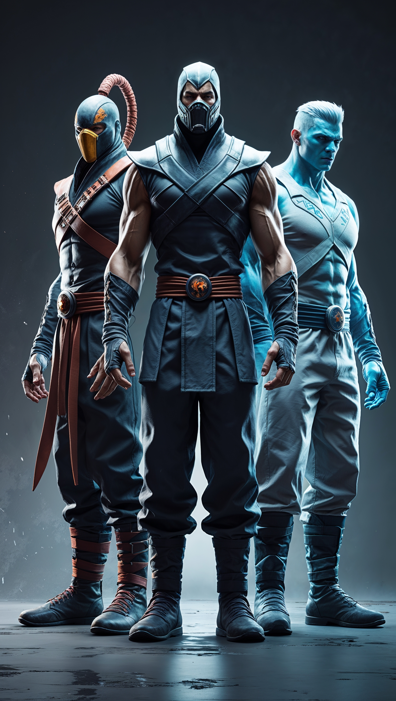3D design of Mortal Kombat characters iPhone wallpaper