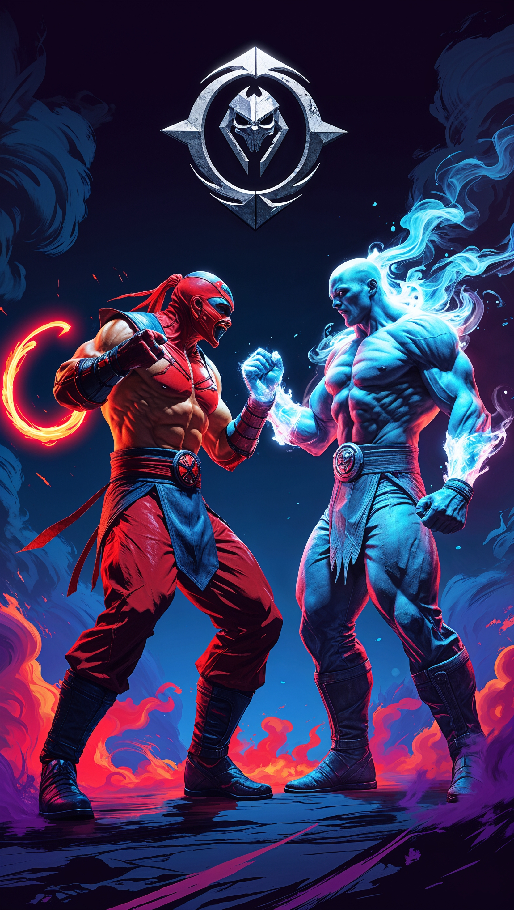 Digital painting style Mortal Kombat iPhone wallpaper