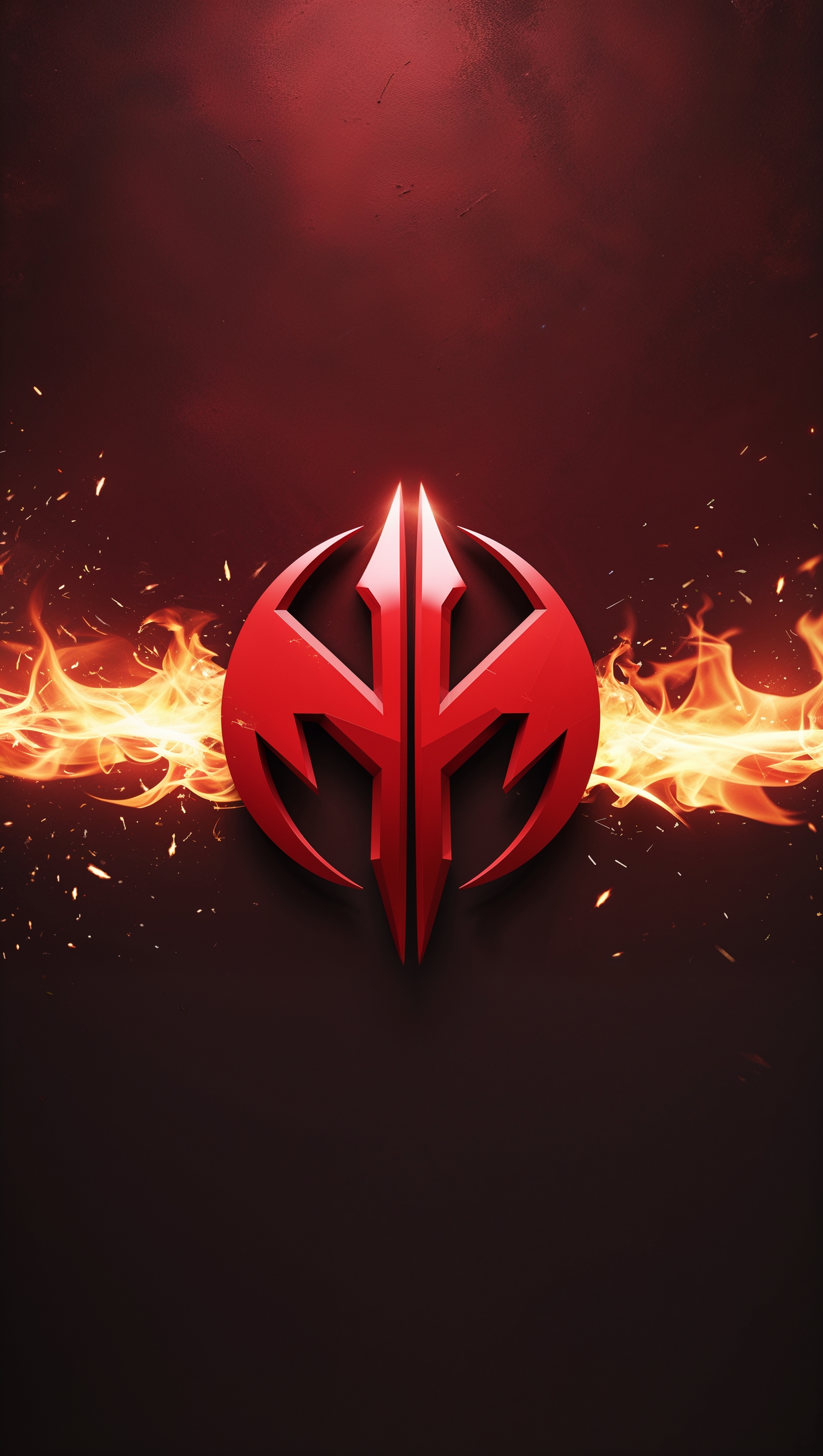 iPhone background with classic Mortal Kombat logo and fire effects