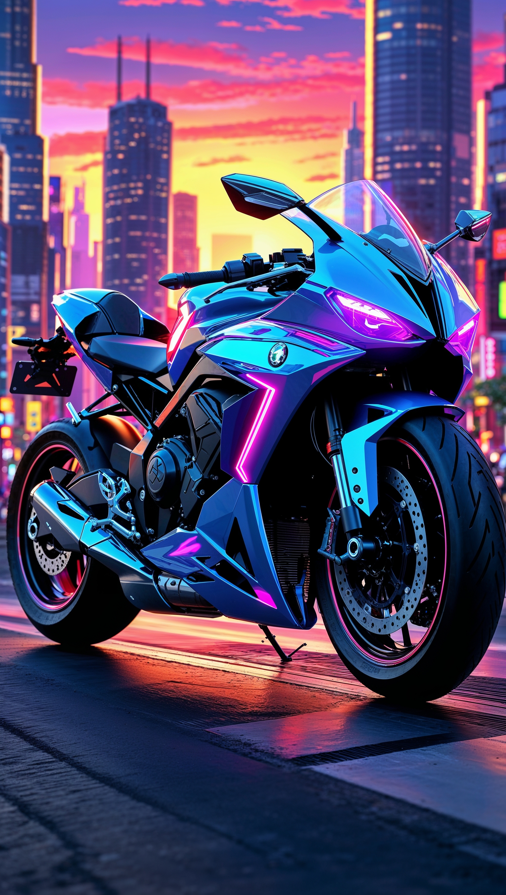 Motorcycle in Japanese anime style