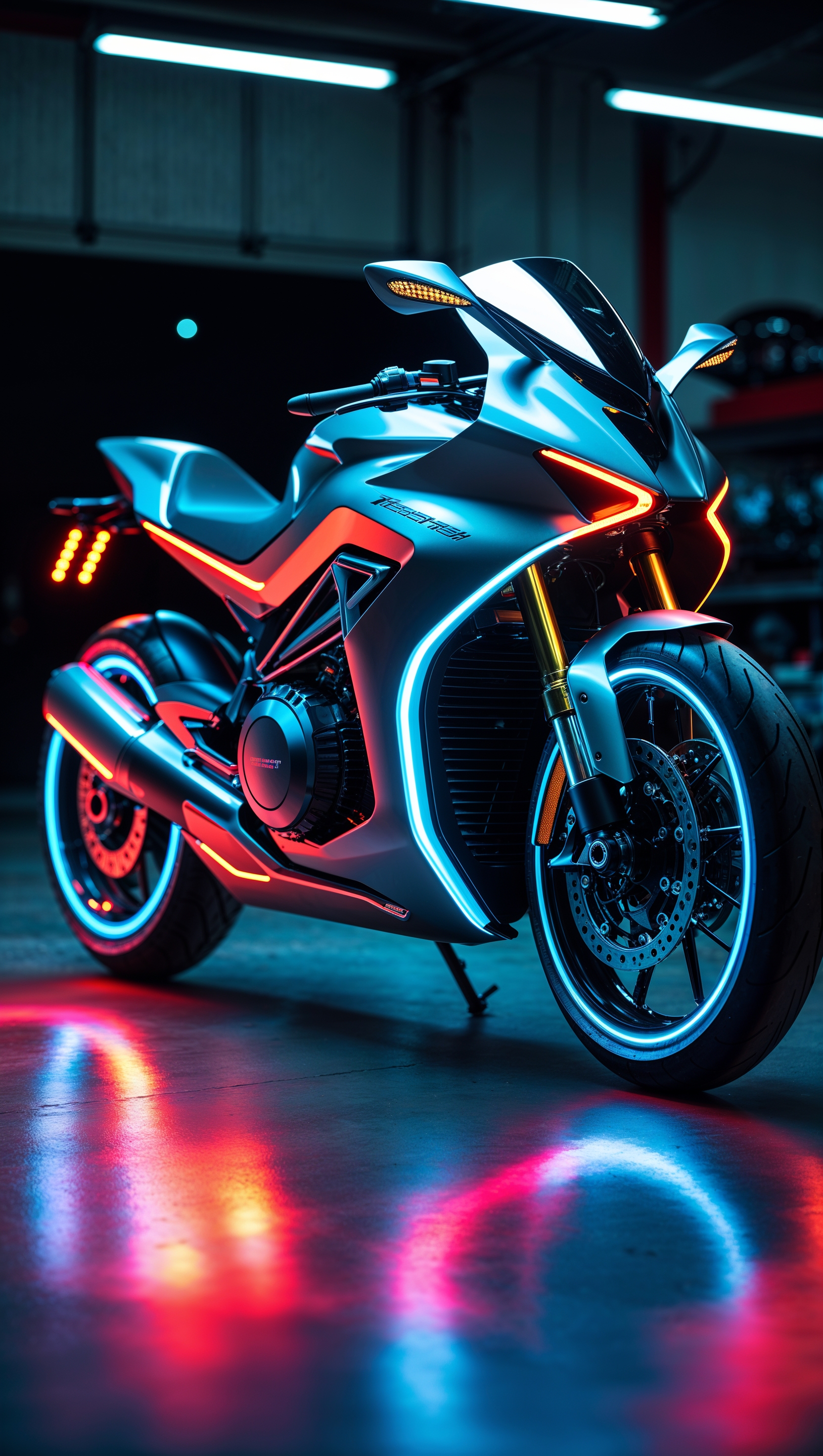 Concept motorcycle designed with RGB lights