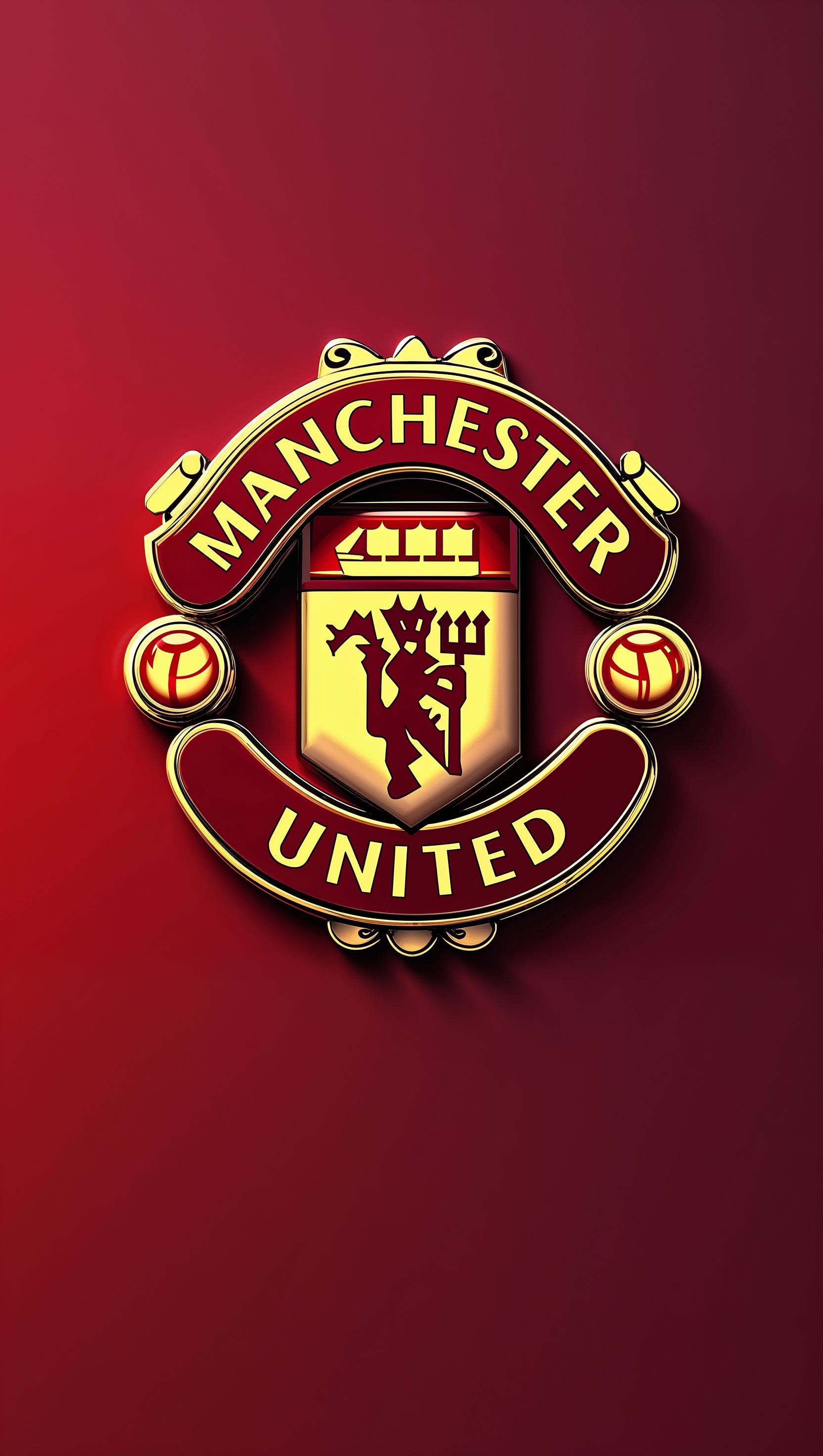 Minimalist MUFC badge with red gradient background