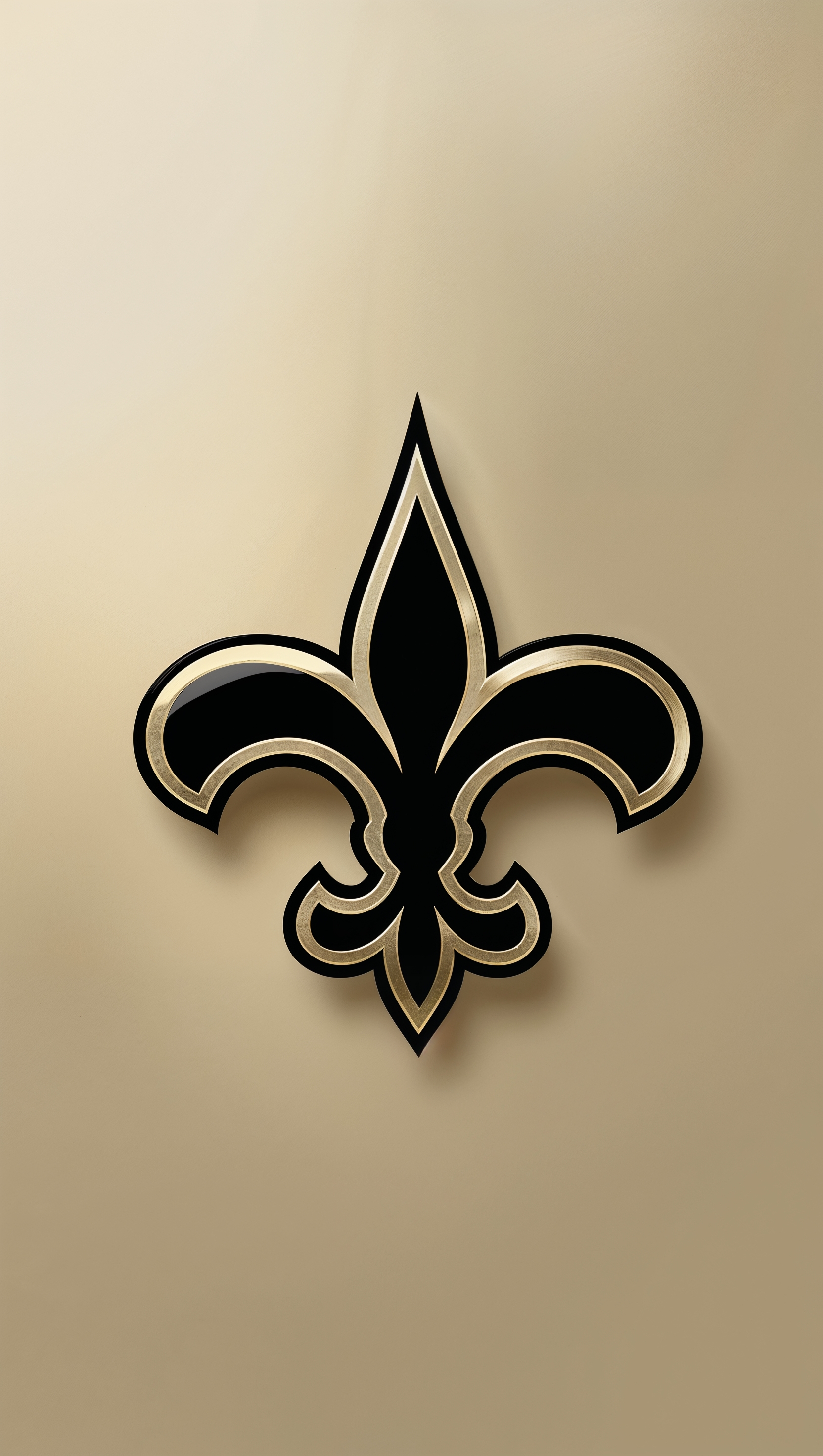 Minimalist black and gold design of the New Orleans Saints logo