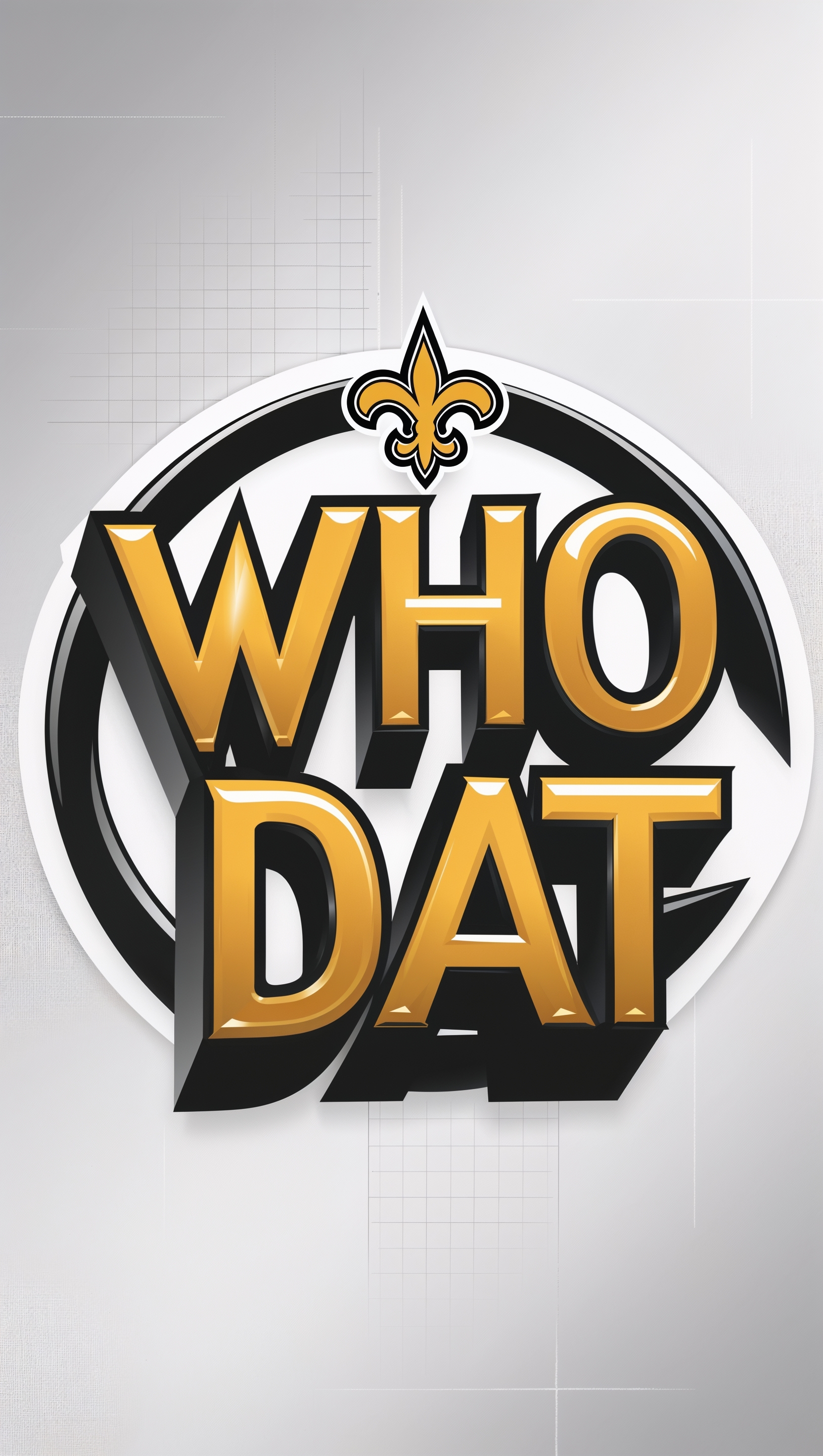 Typography design with "Who Dat" and team colors