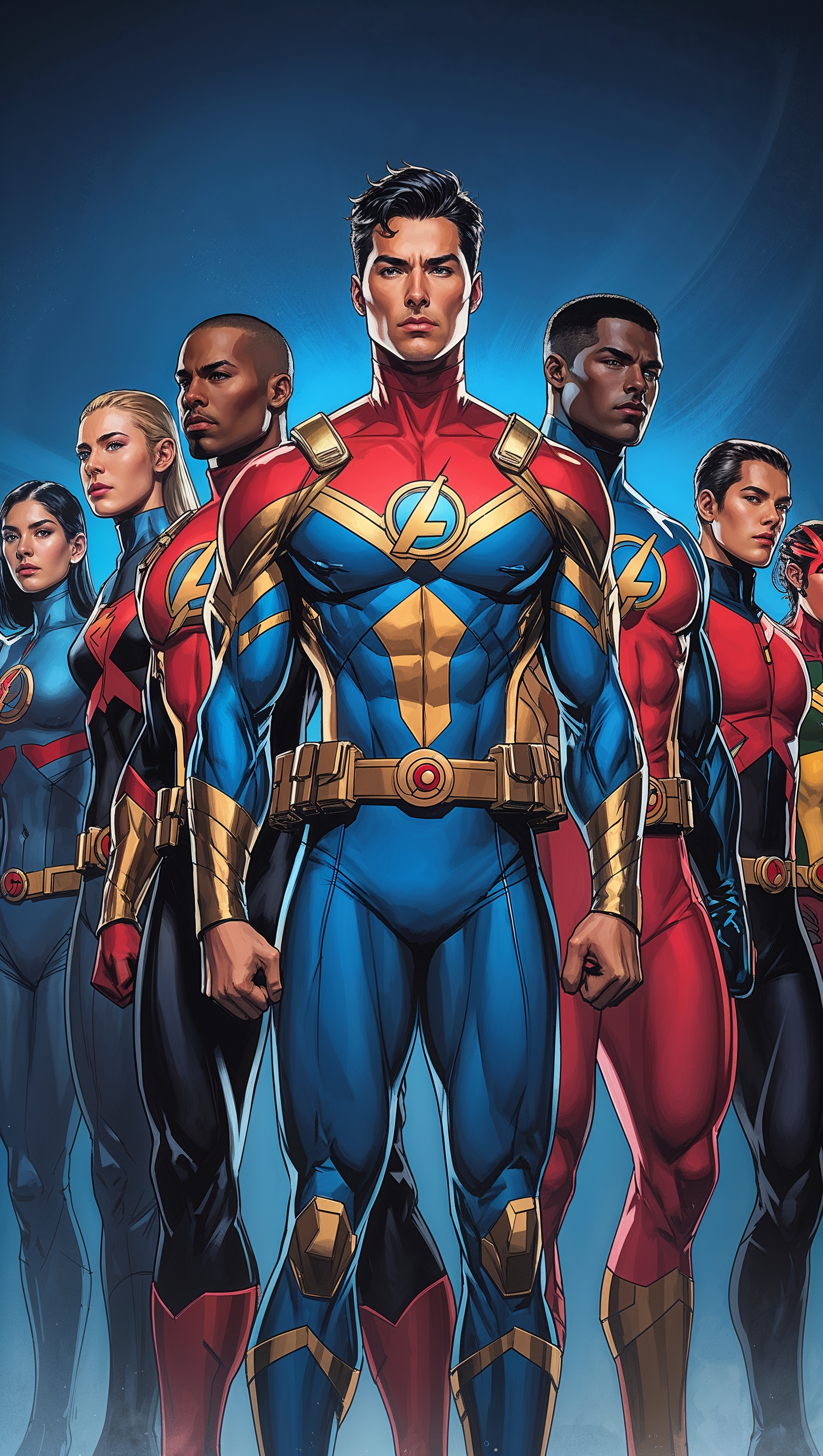 Superhero-inspired image with the team uniform