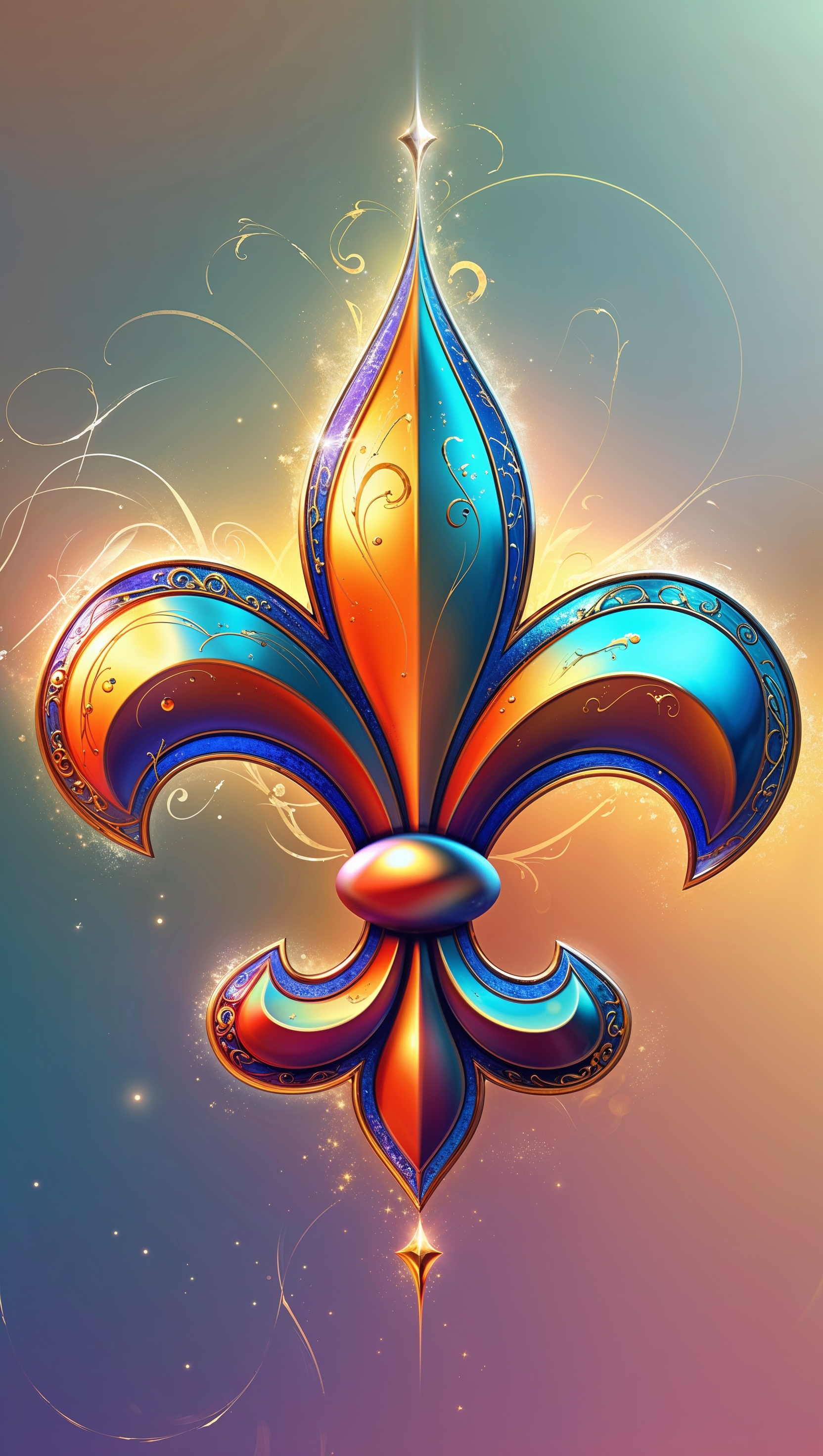 Fantasy image of the fleur-de-lis symbol with team colors