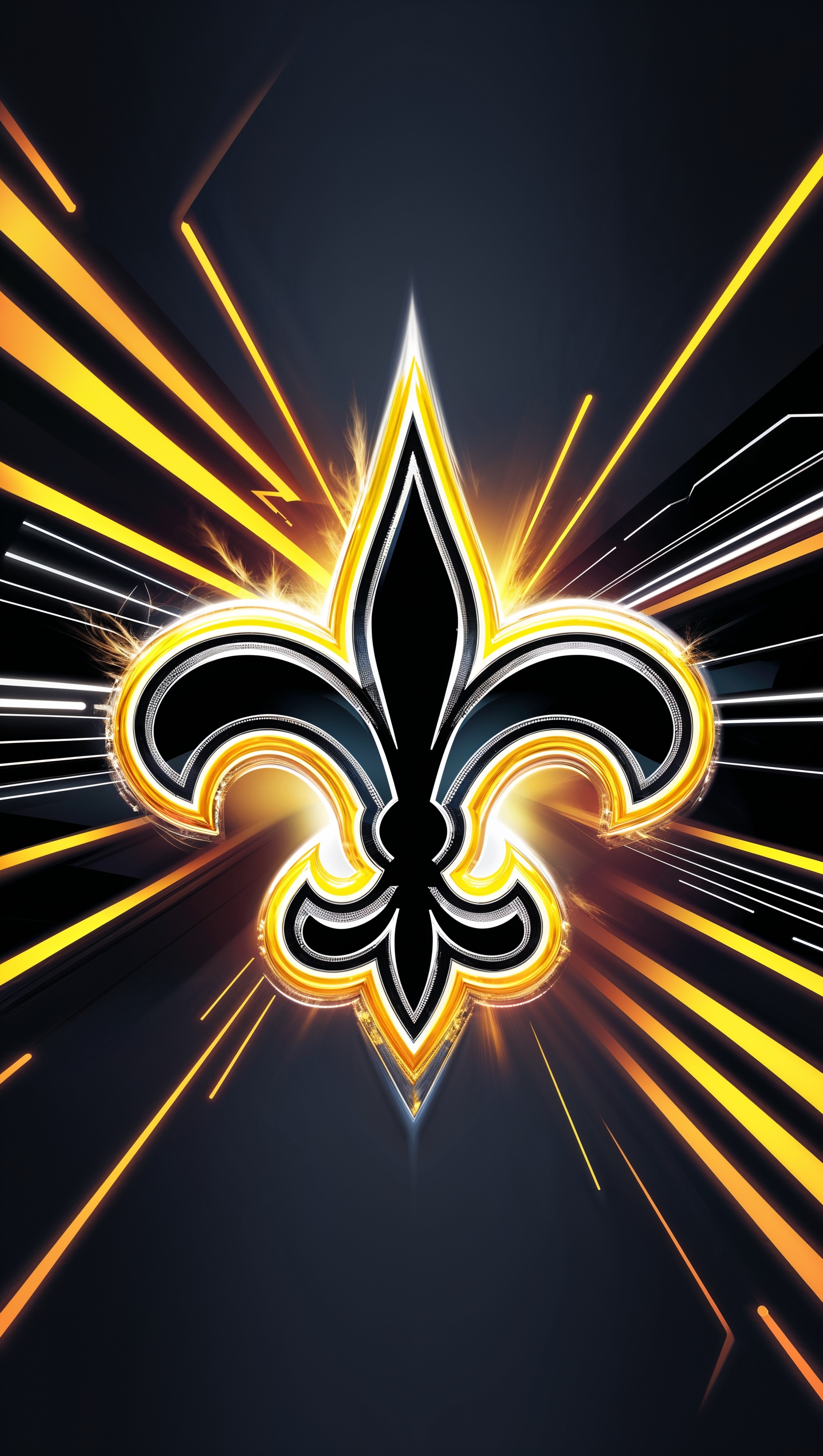 Neon-style digital graphic of the New Orleans Saints team