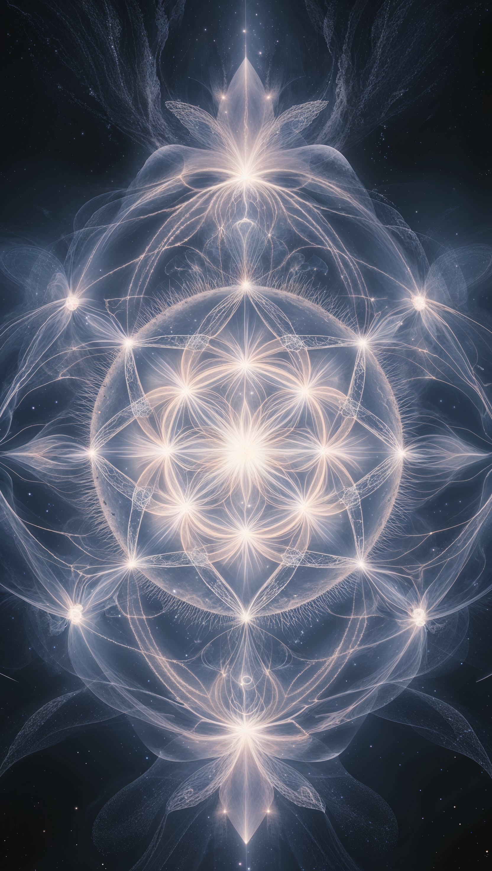 Sacred geometry glowing in darkness – mystic nirvana energy