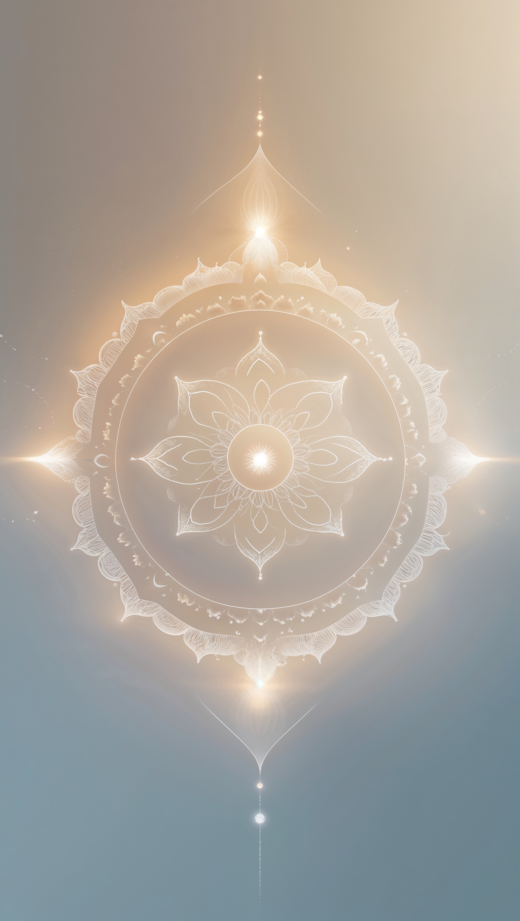 Abstract glowing mandala representing the path to nirvana – minimalist iPhone background