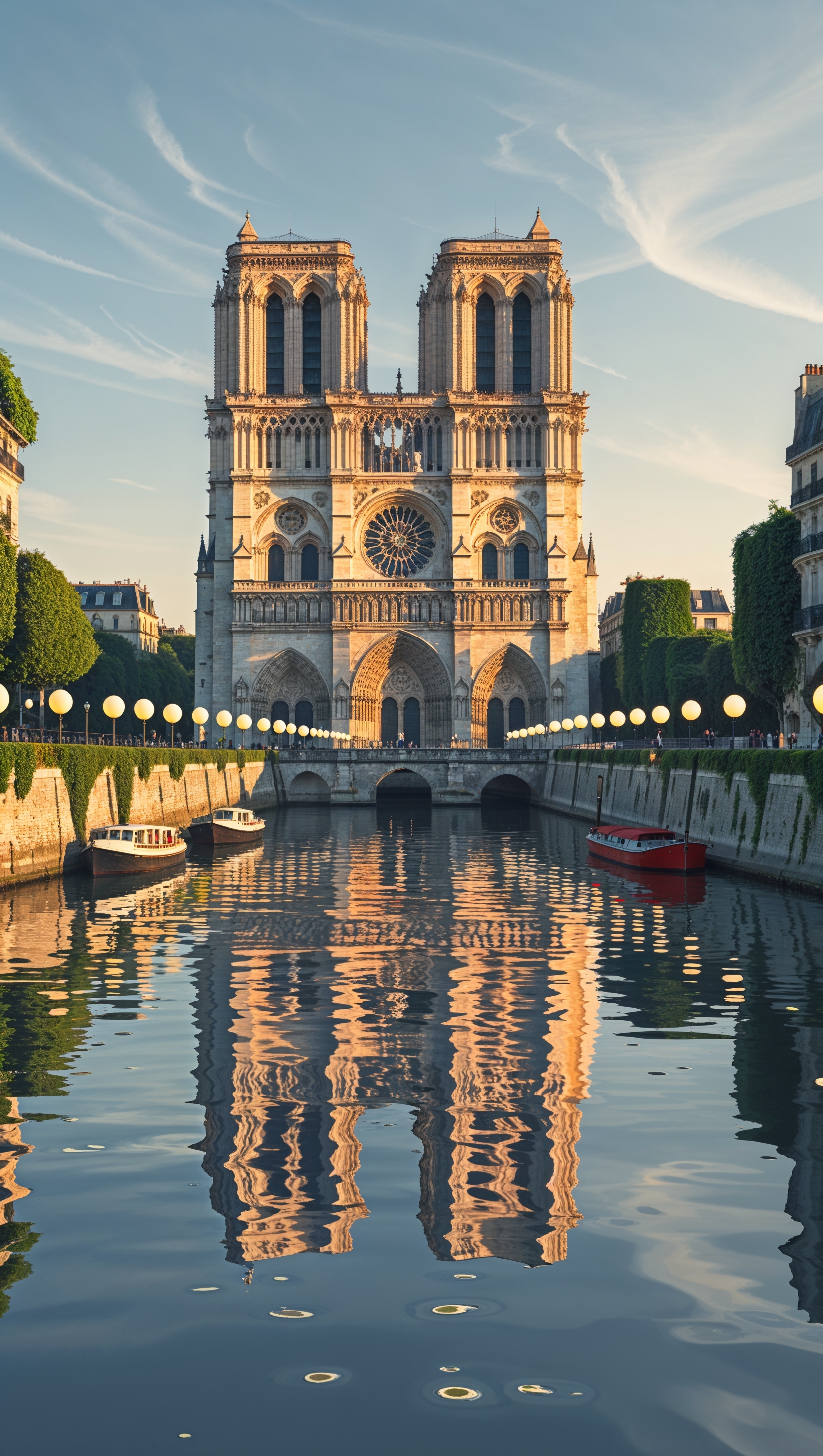 Notre Dame reflecting in the Seine River