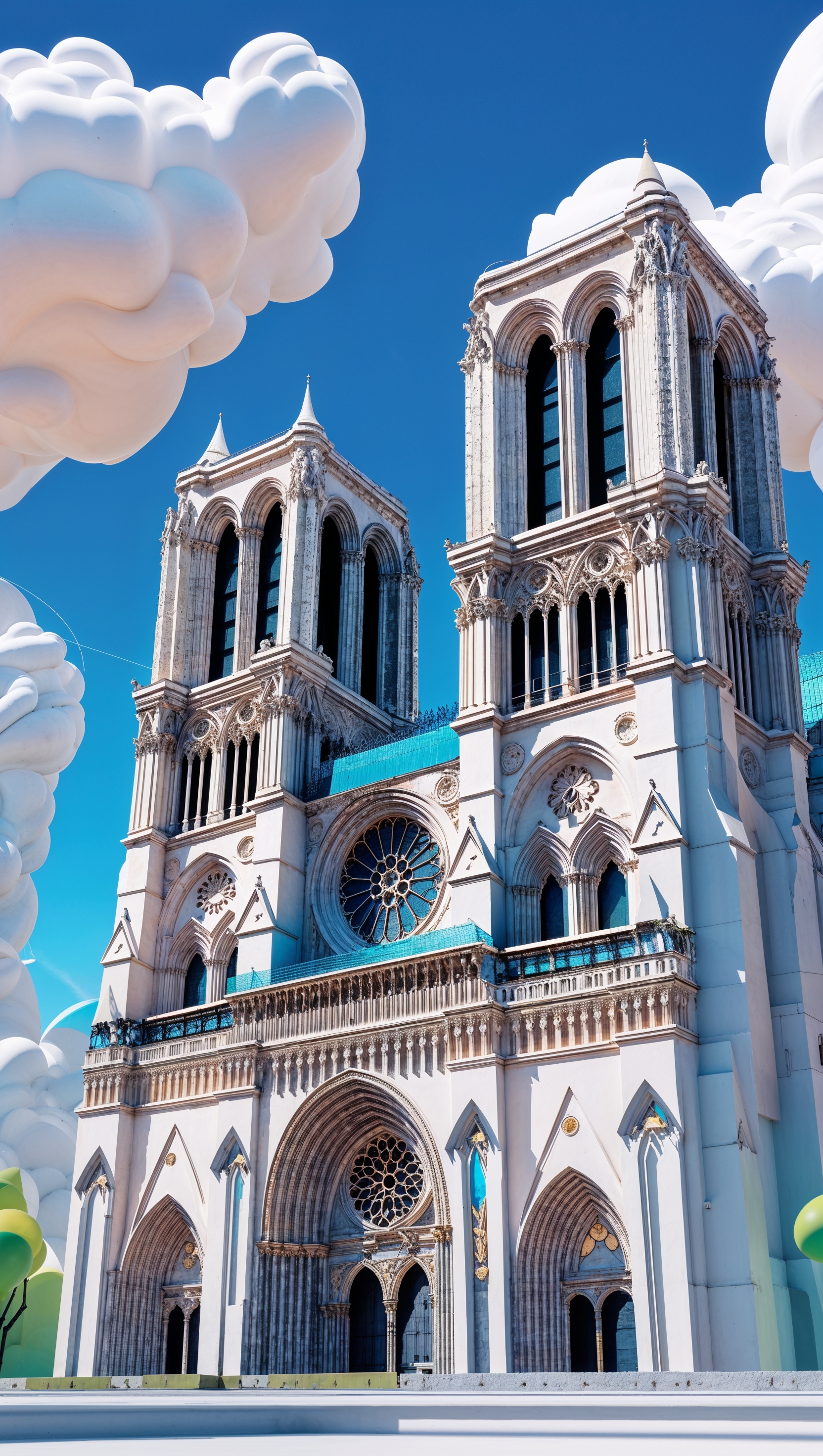 Notre Dame in a modern 3D design style