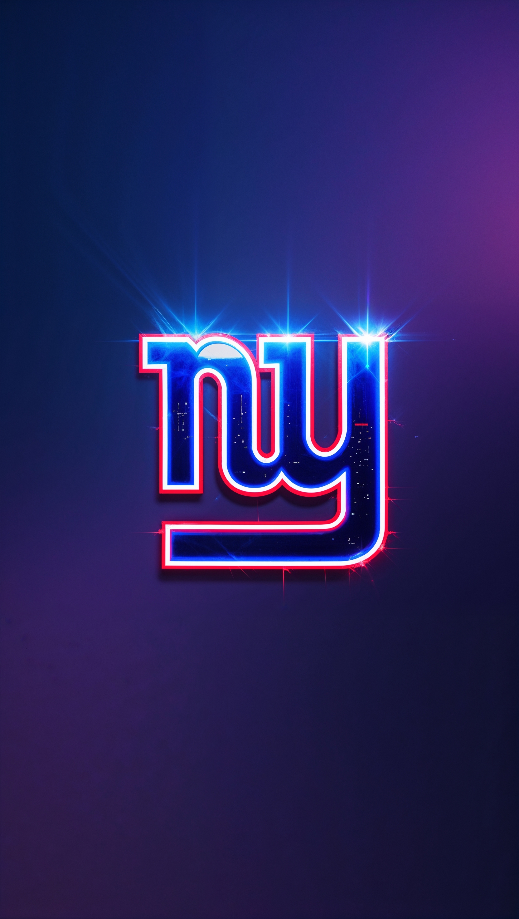Dark background with neon effect NY Giants logo