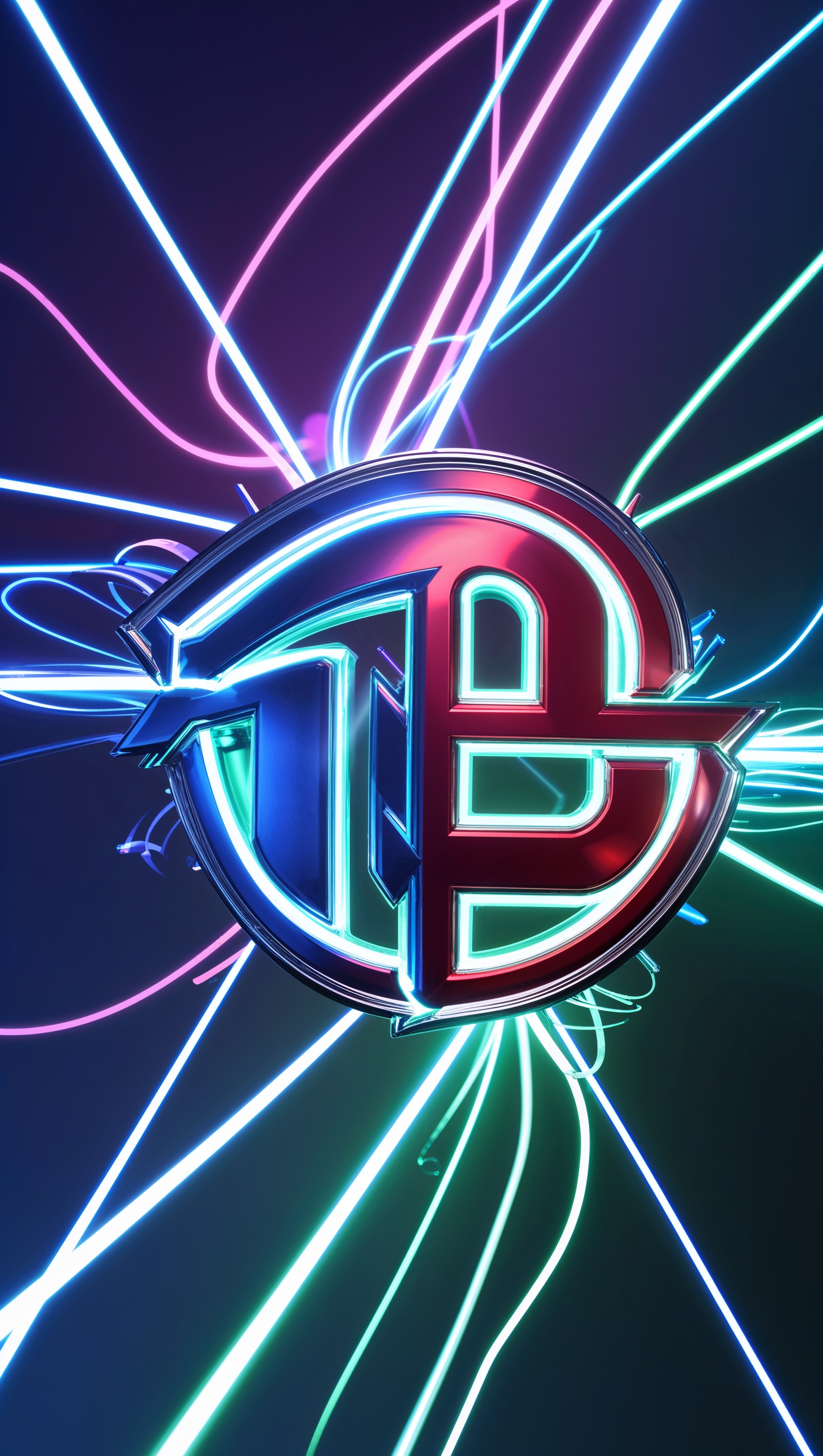 Abstract design with glowing lines and NY Giants logo