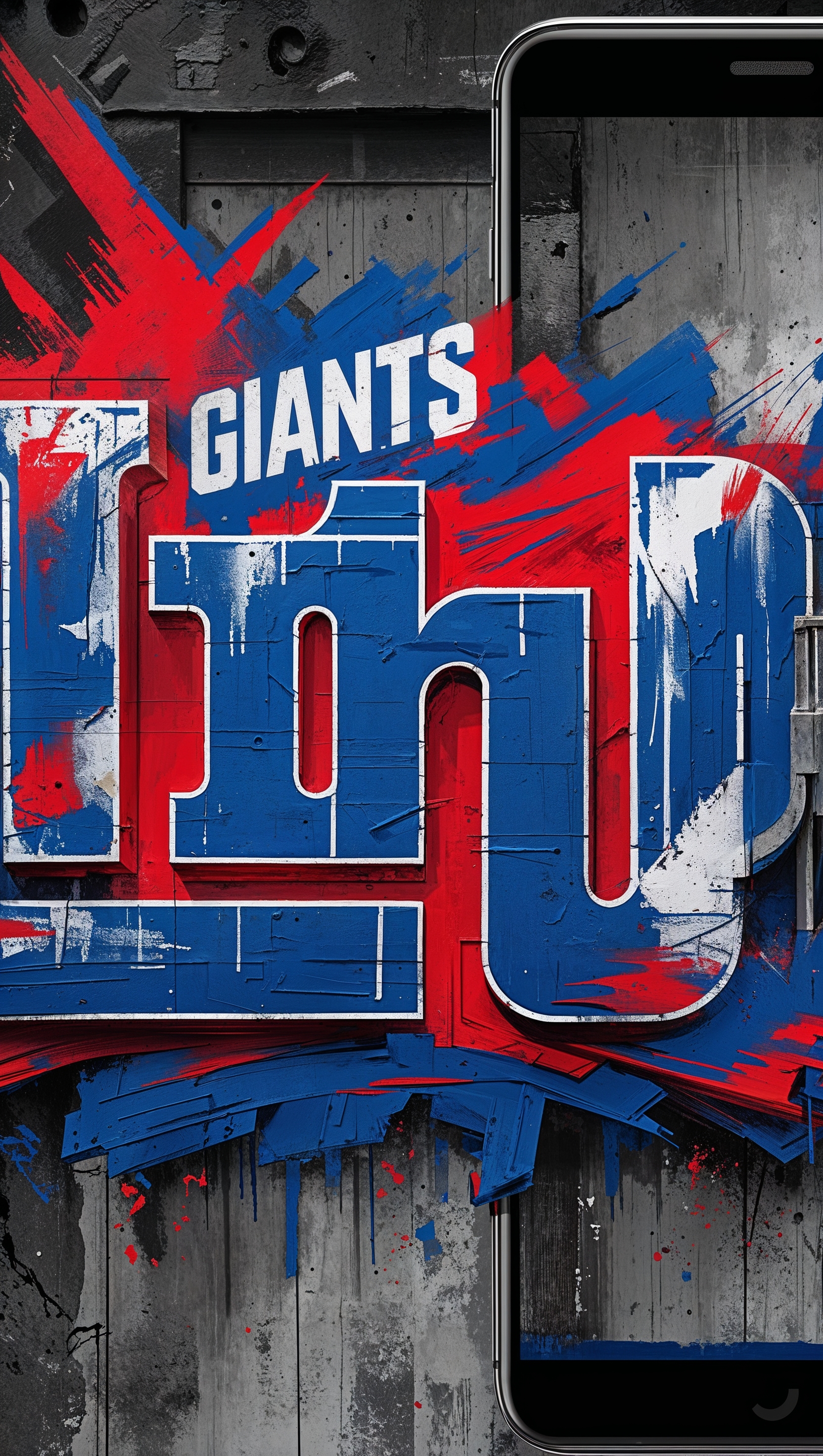 Graffiti-style art poster of NY Giants for iPhone