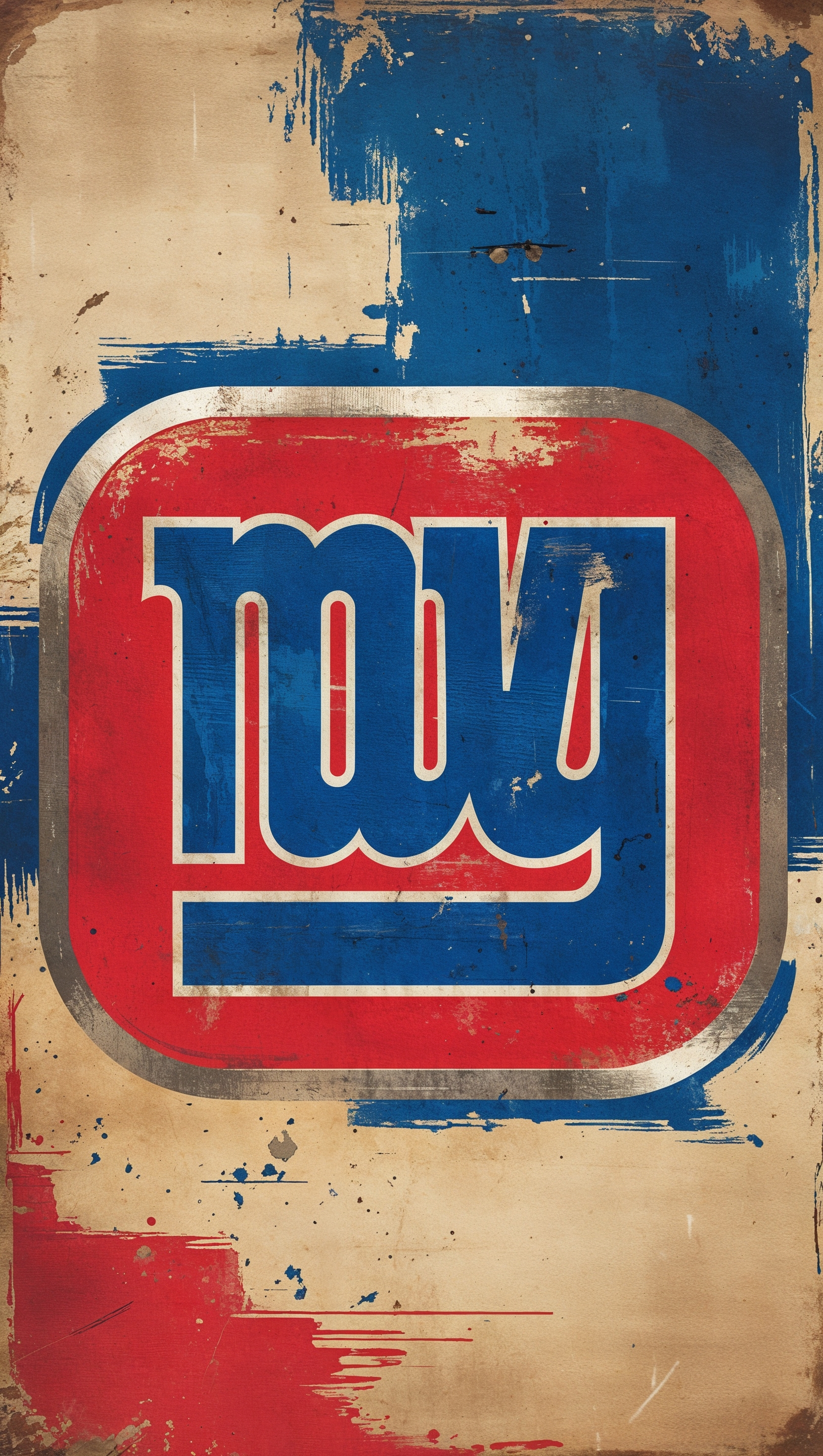 Retro design of NY Giants for mobile wallpaper