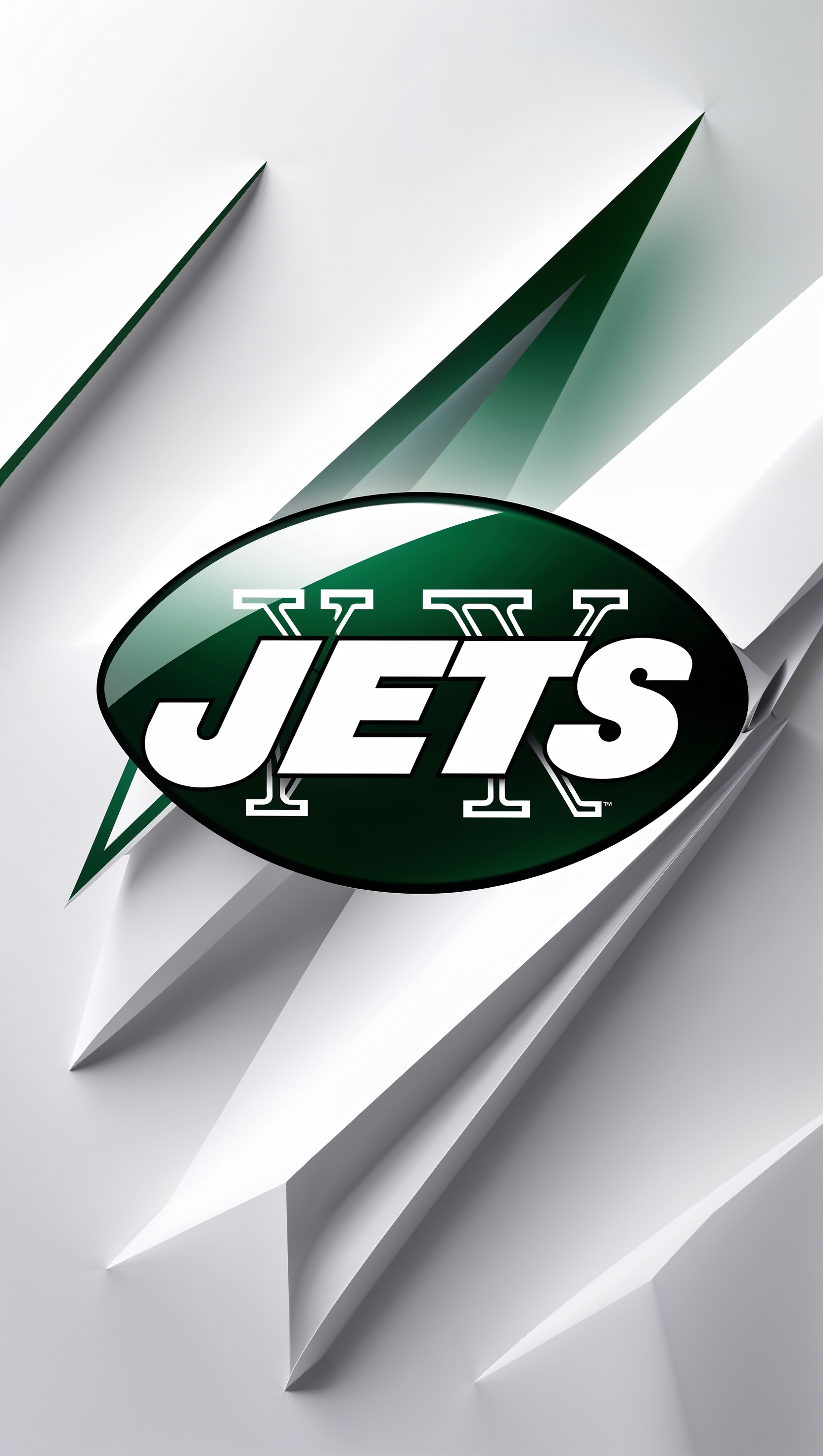 Minimalist NY Jets design with clean lines and white background for iPhone wallpaper