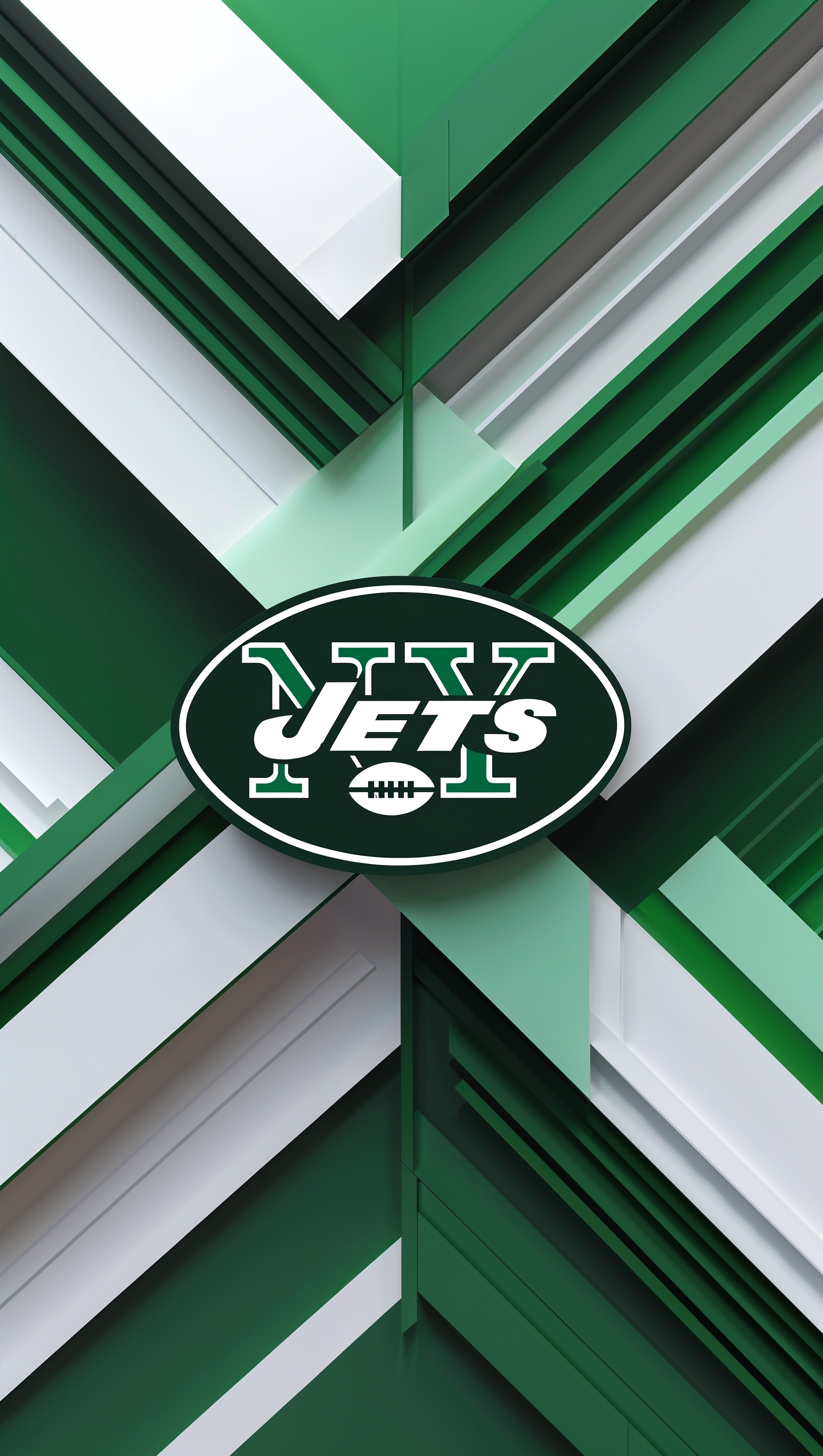 Geometric lines graphic design with NY Jets logo in the center for iPhone