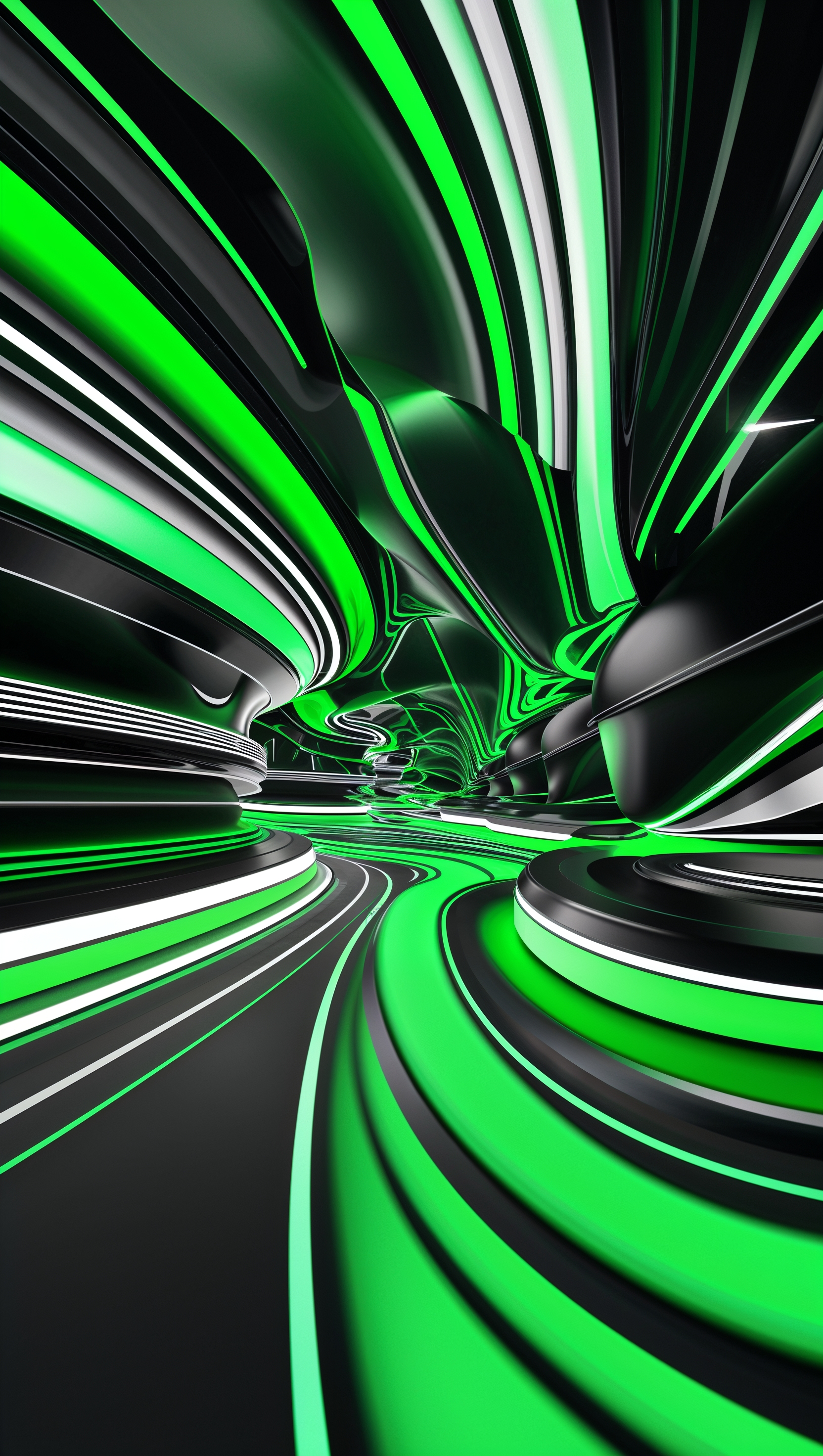New wave background with green, black, and white colors for iPhone wallpaper