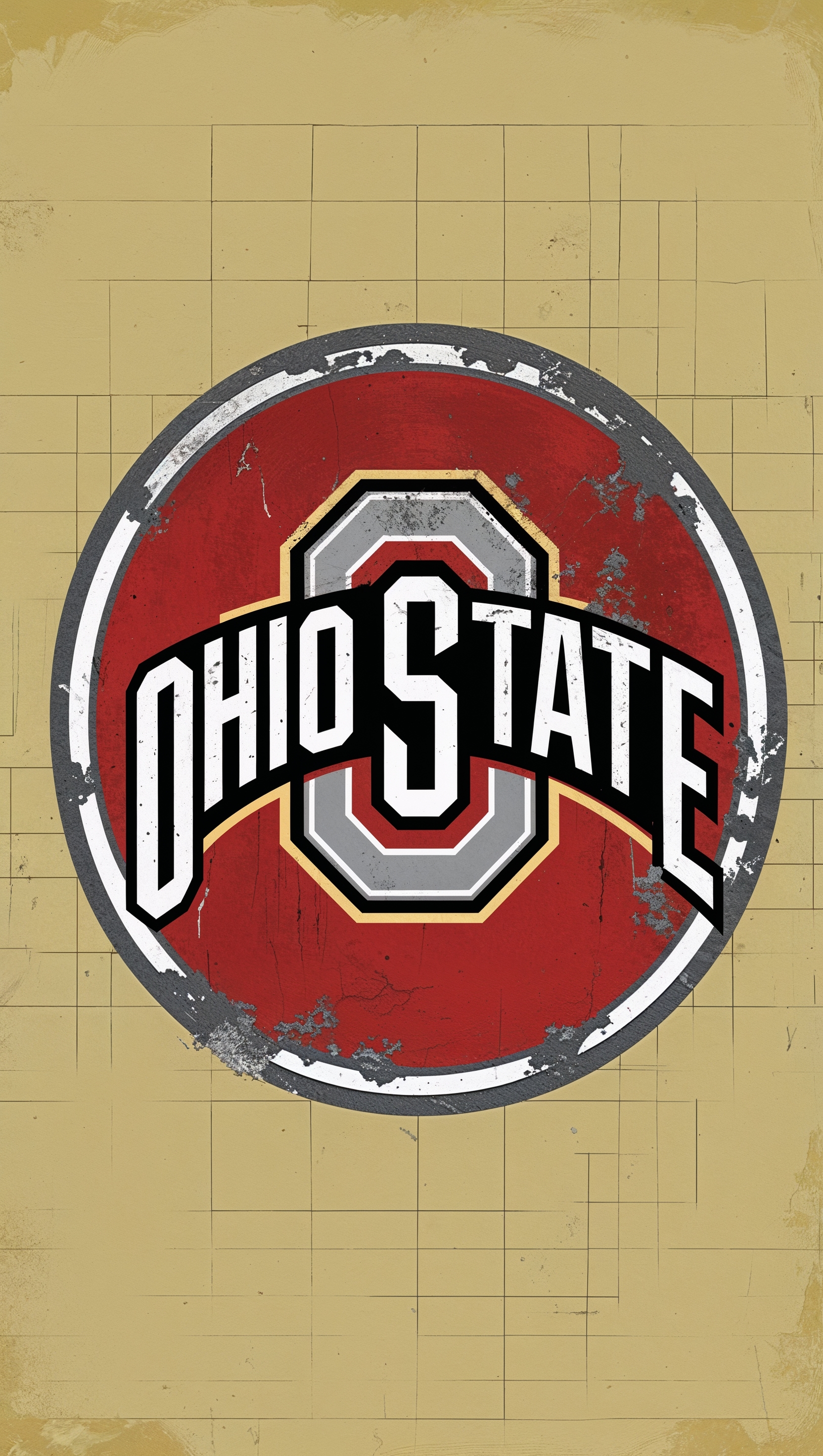 Classic OSU monogram in vintage style, retro iPhone wallpaper