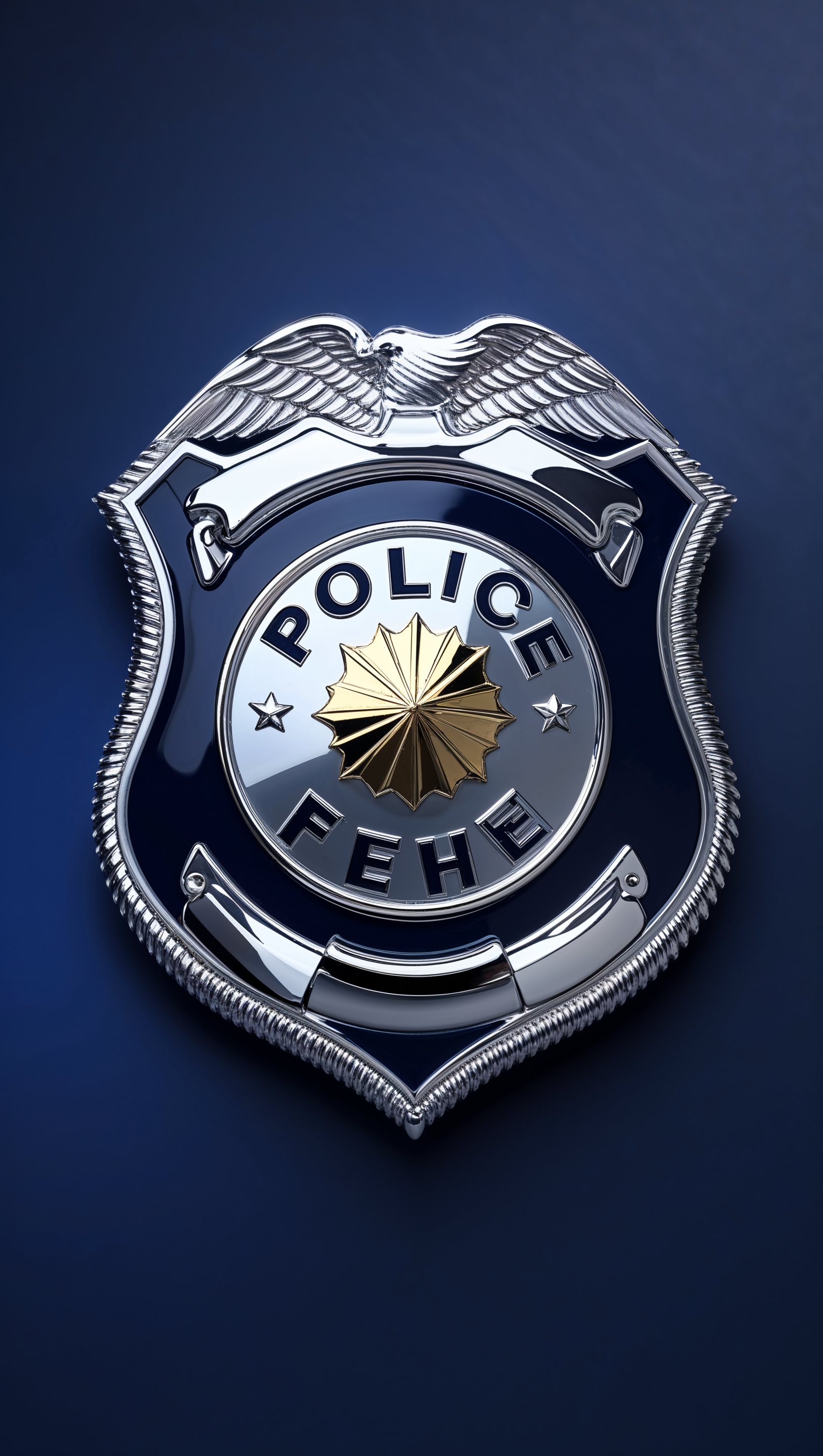 iPhone wallpaper featuring a shining police badge