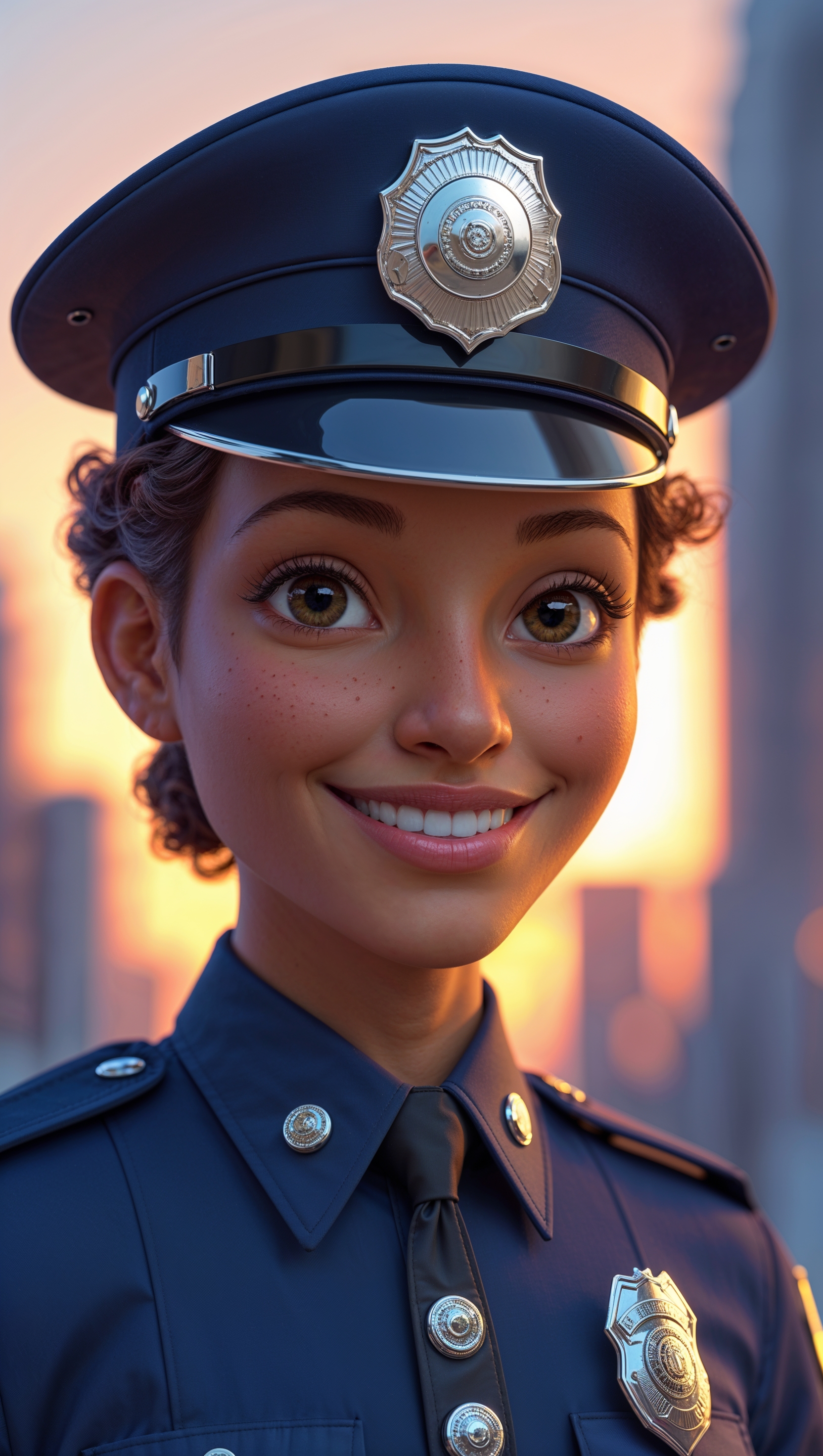 iPhone wallpaper of a smiling police officer