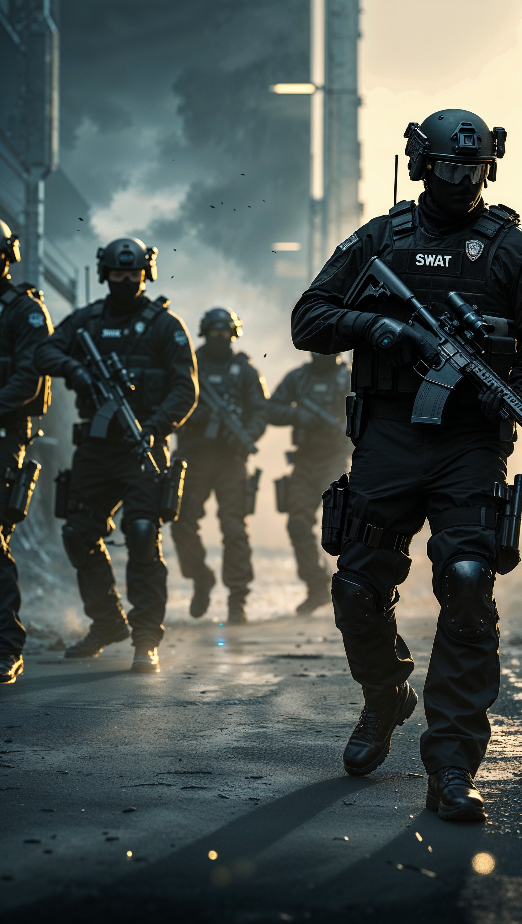 iPhone wallpaper of a SWAT police unit