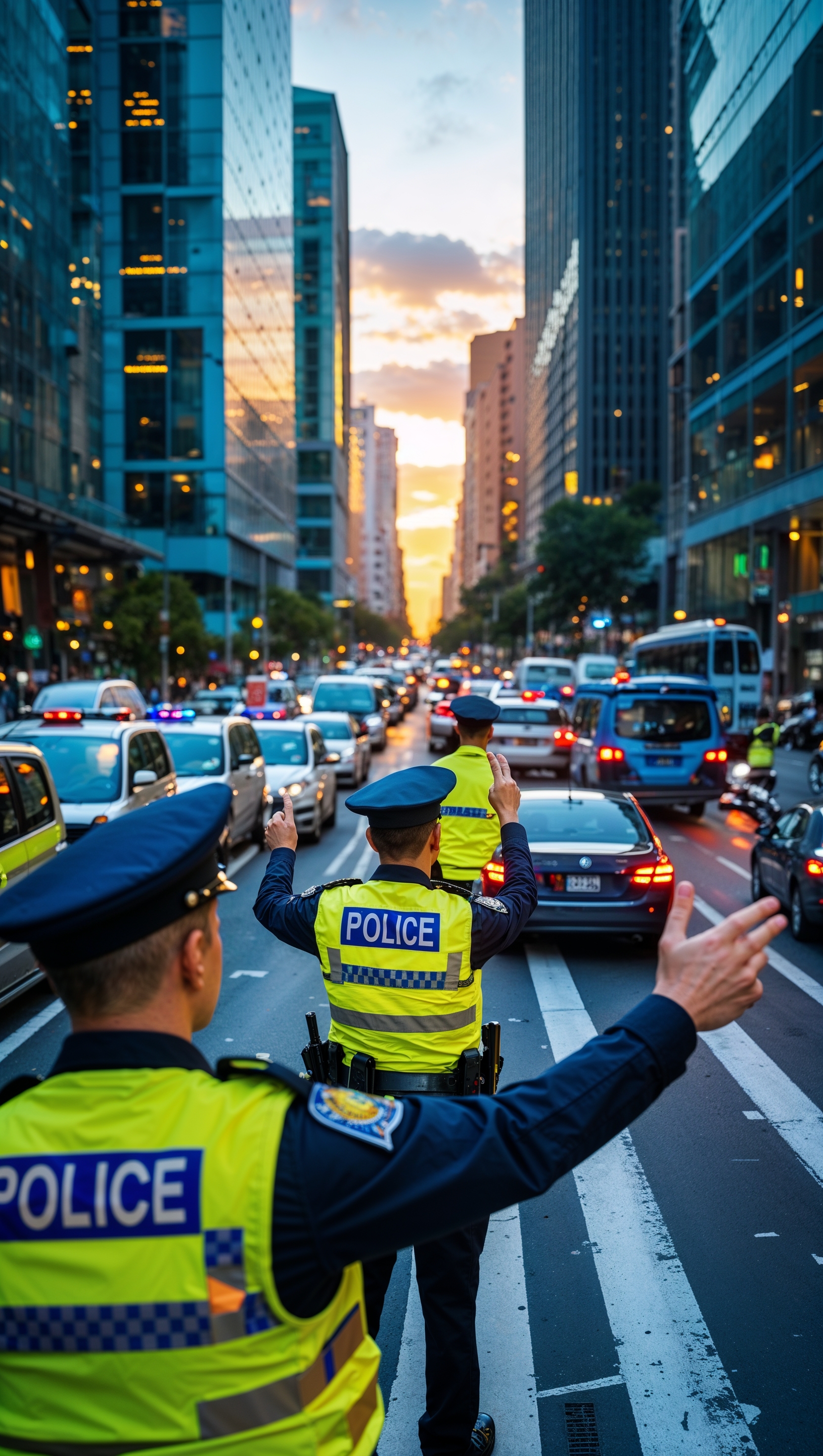 iPhone wallpaper of police directing traffic