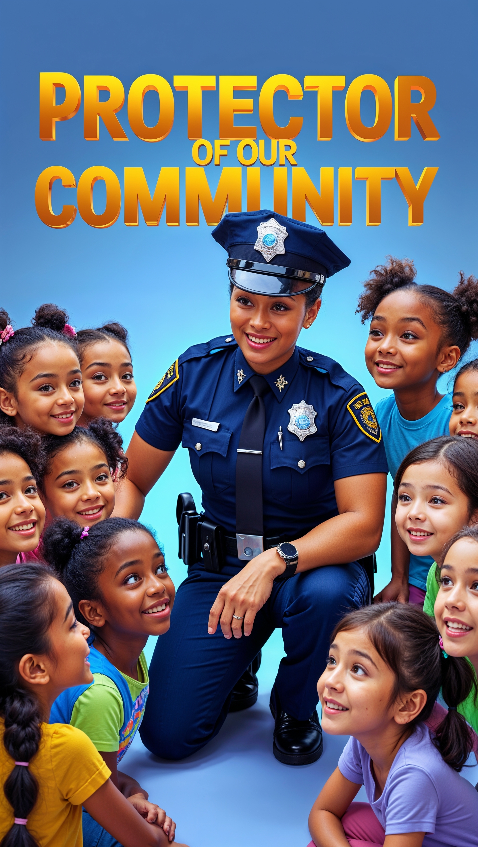 iPhone wallpaper of a police officer with children