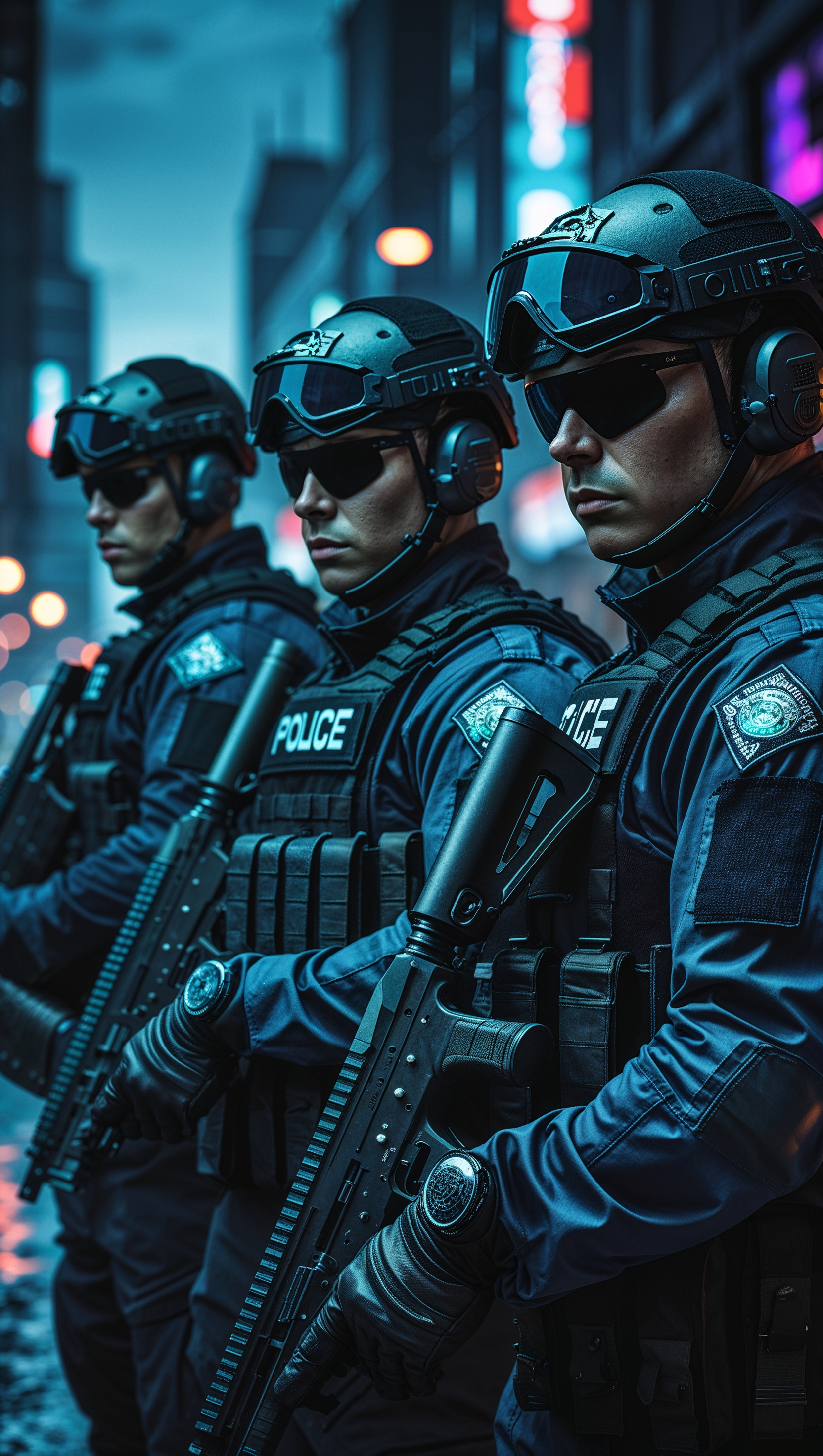 iPhone wallpaper of police in tactical gear ready for mission