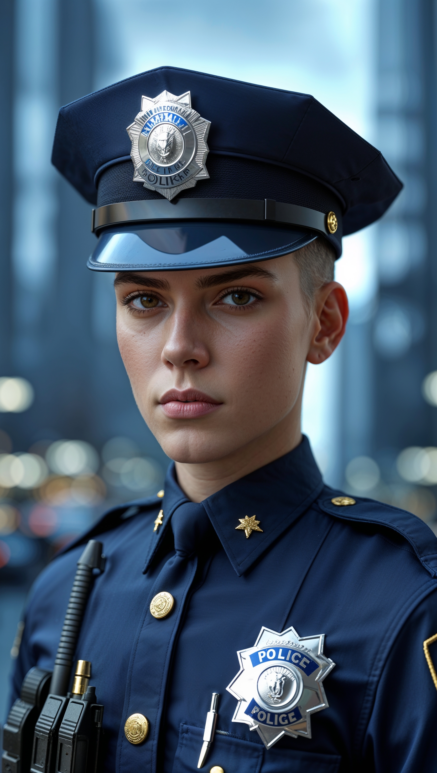 iPhone wallpaper of a police officer in full uniform