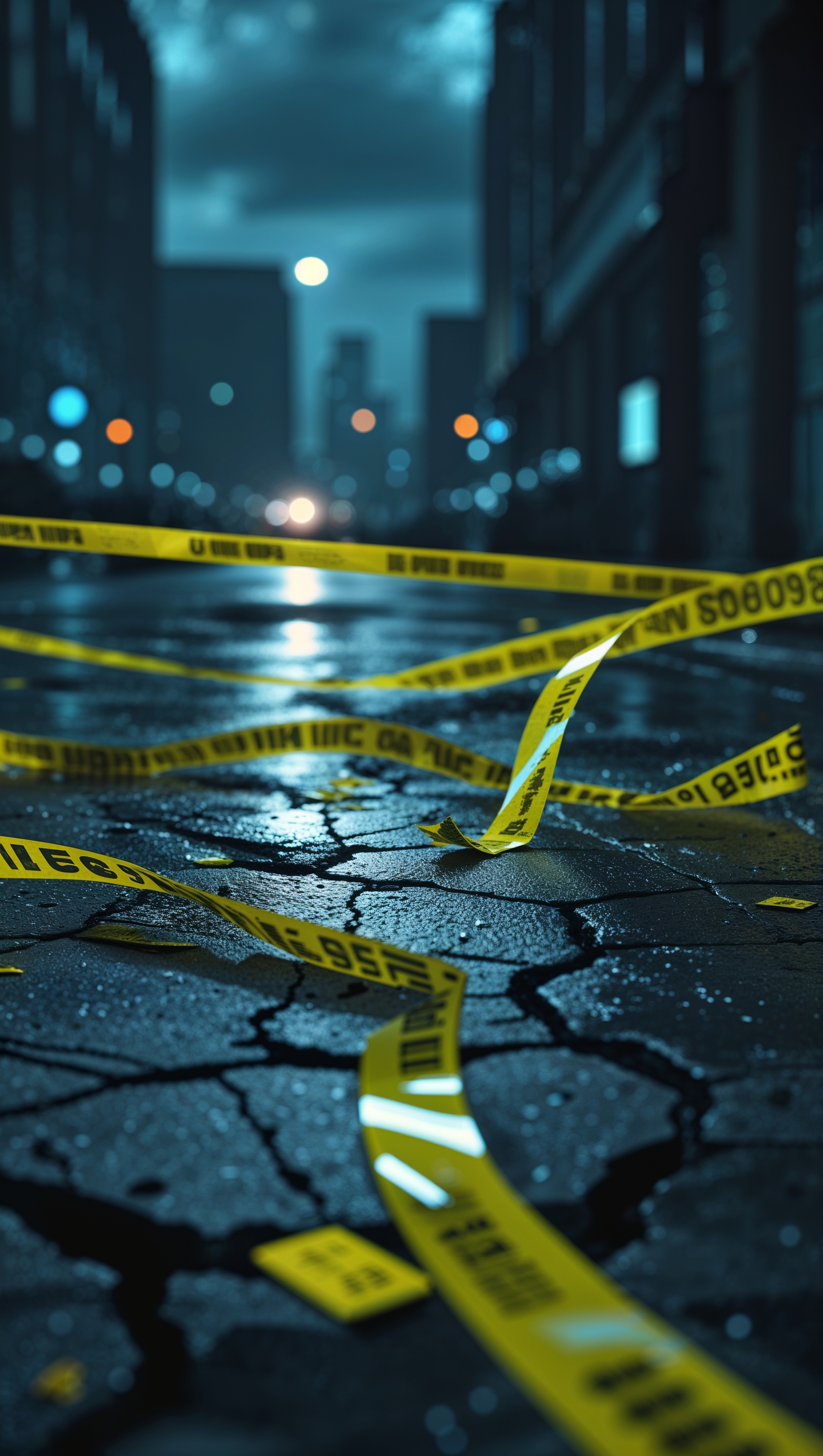 iPhone wallpaper of a crime scene with police yellow tape