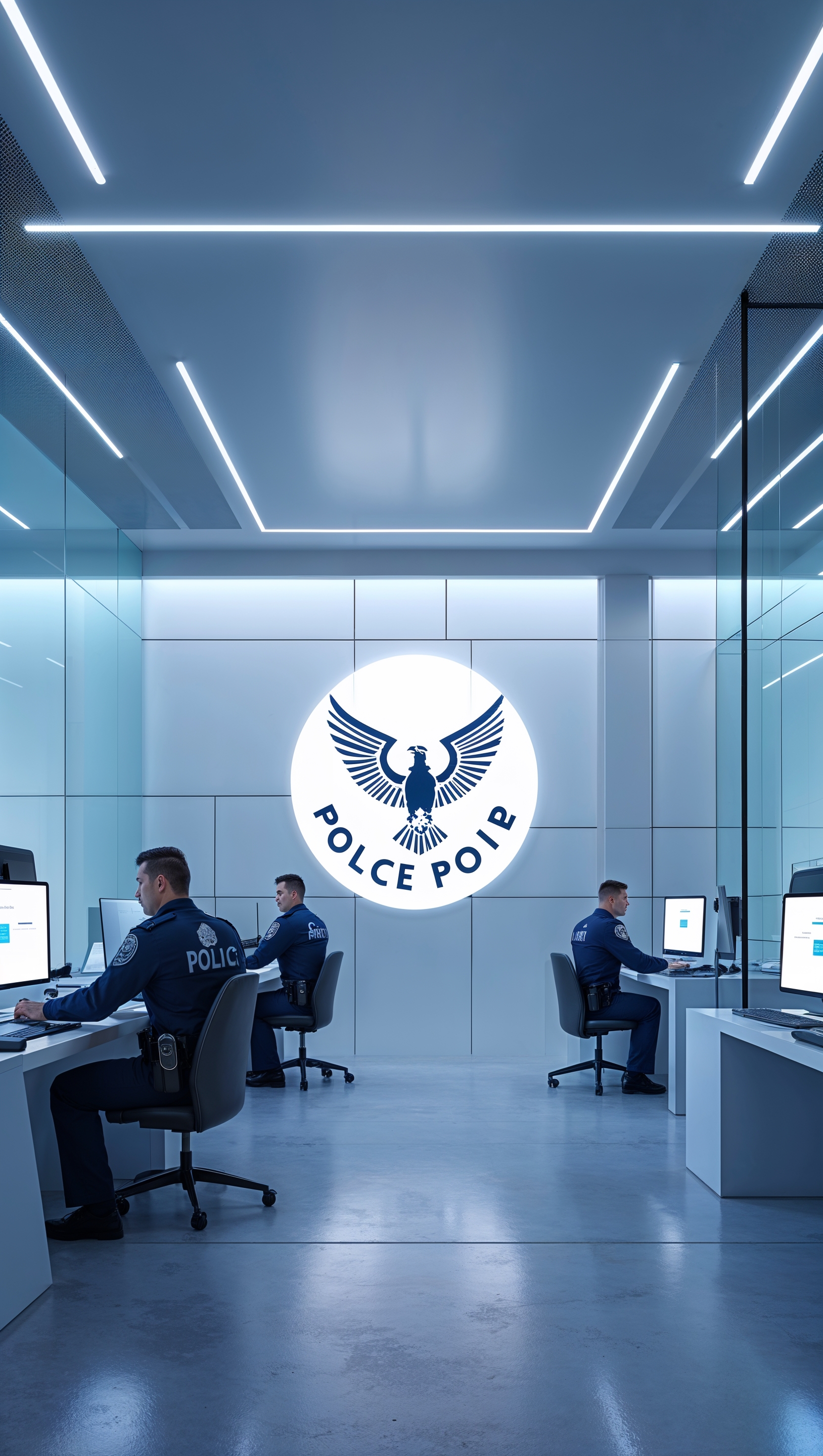 iPhone wallpaper of a modern police station