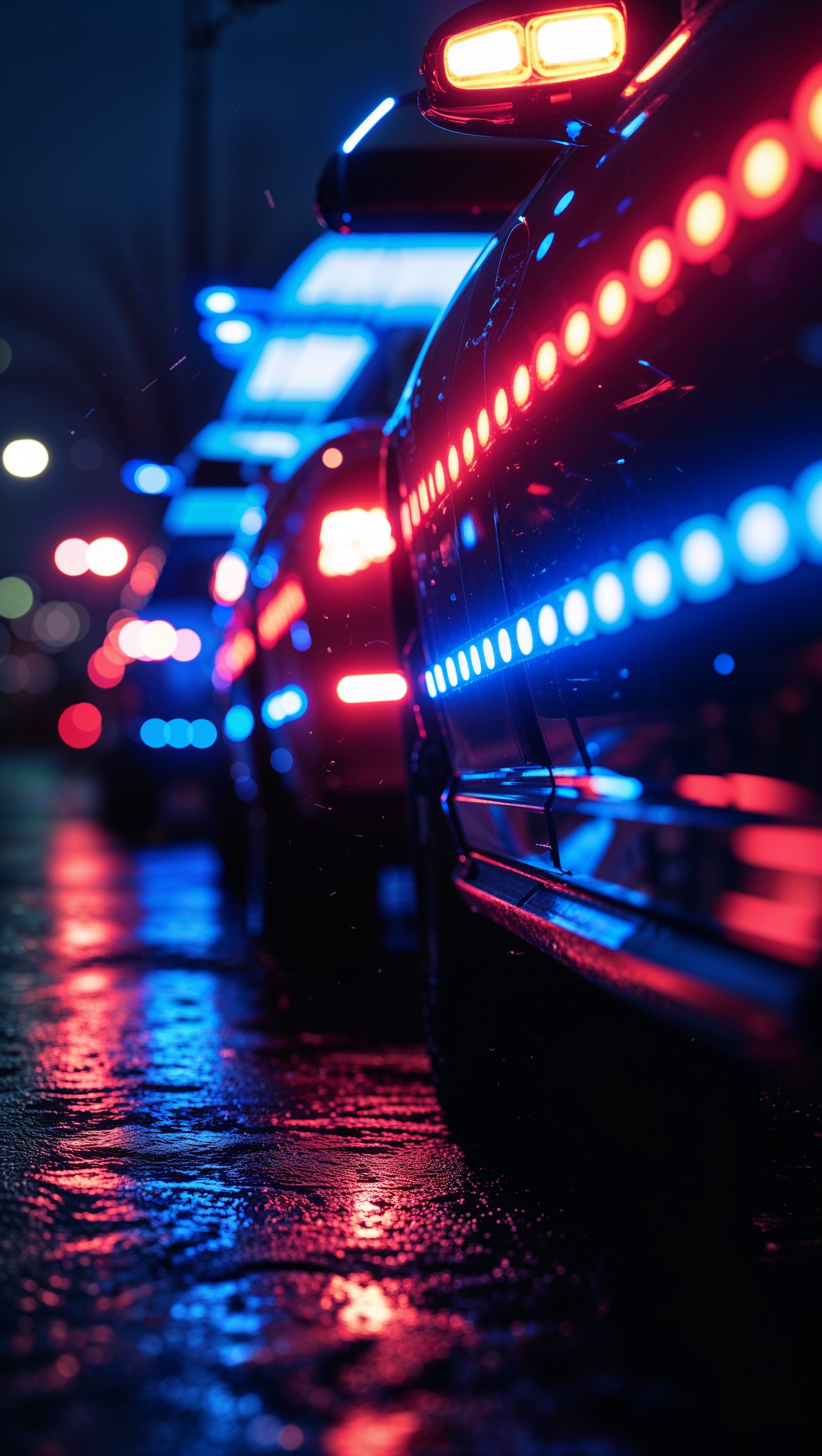 iPhone wallpaper of flashing police car lights