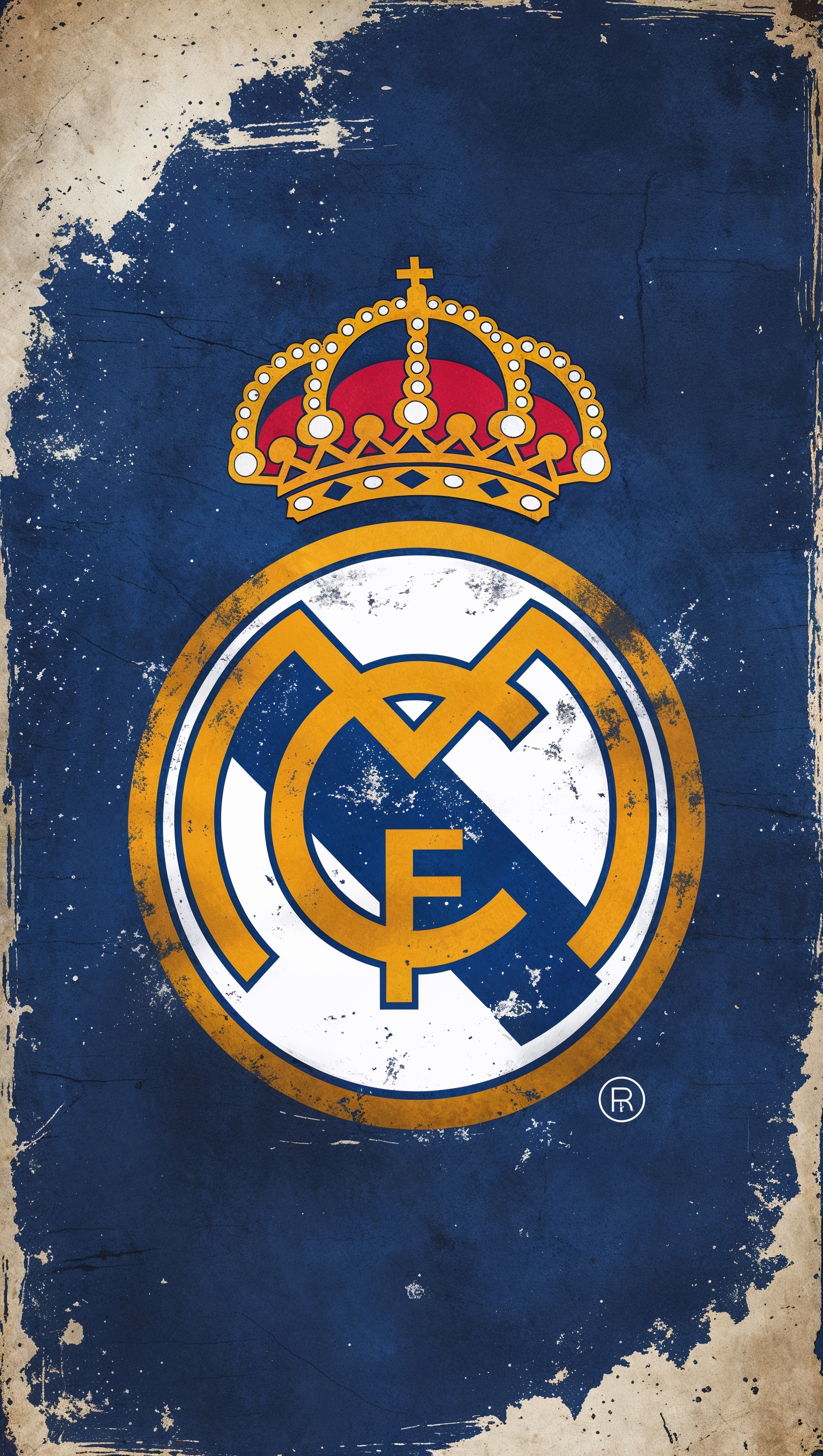 Retro-style Real Madrid logo with classic colors