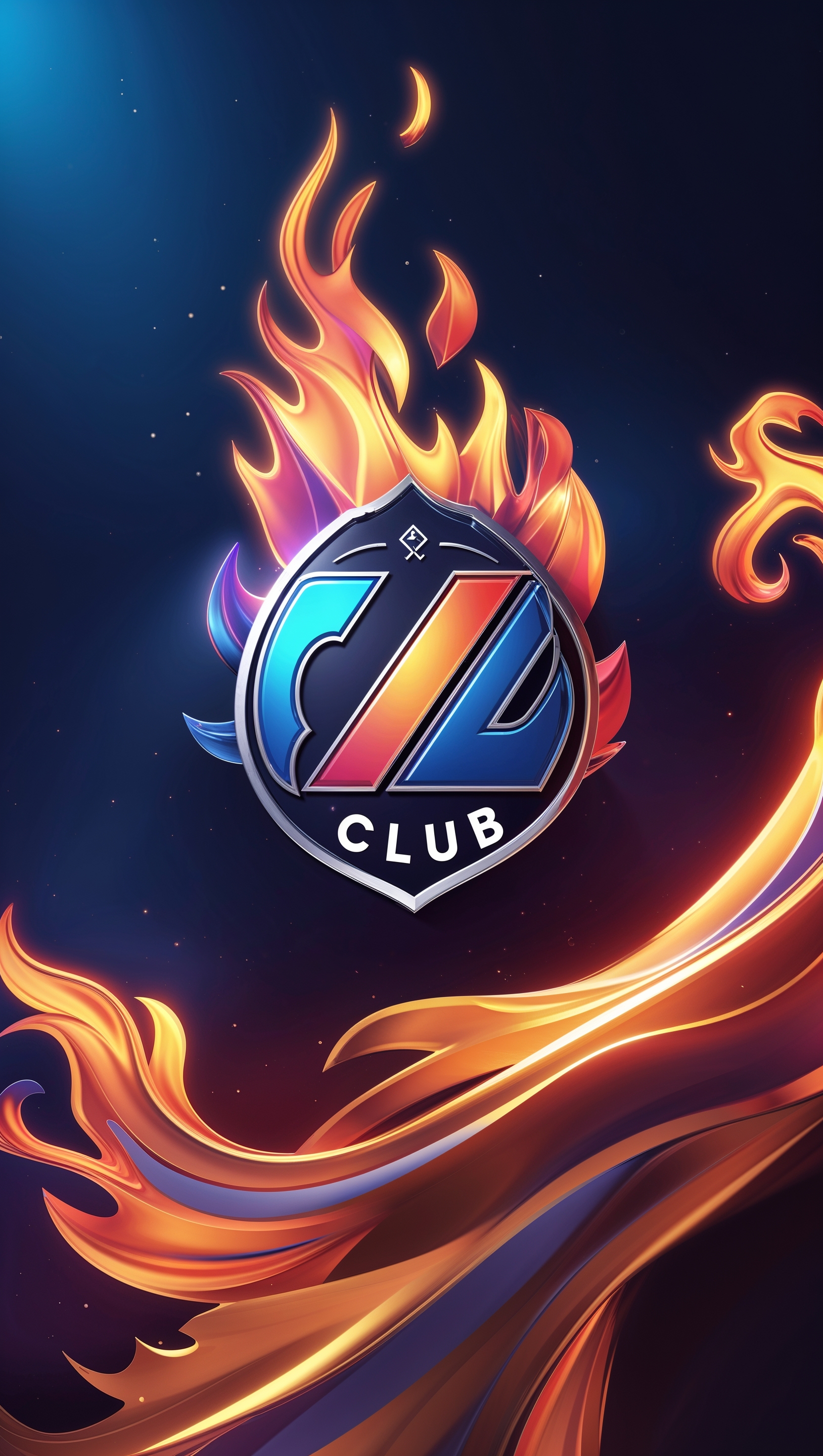 Club logo combined with flames, perfect for phone wallpaper