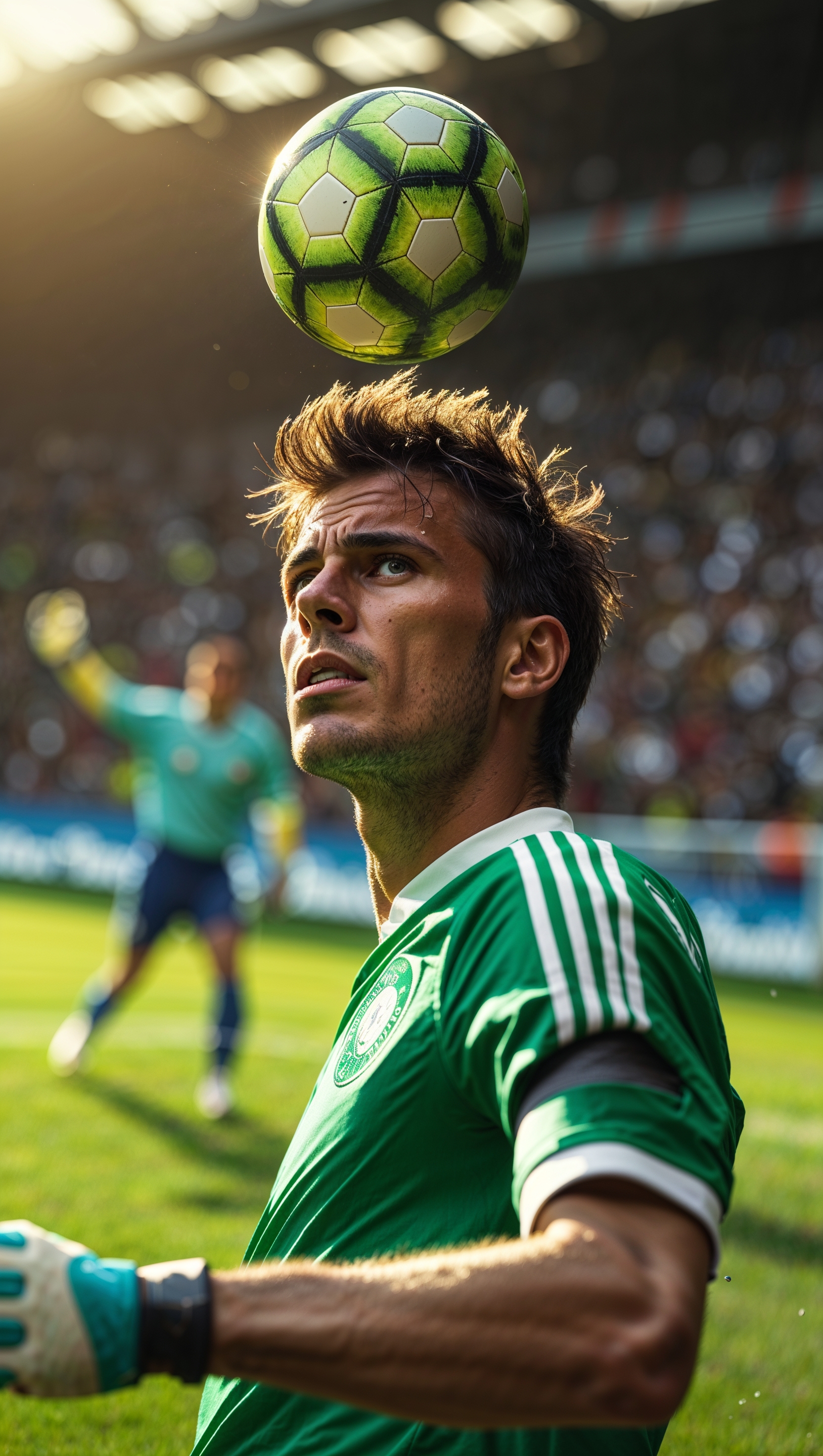 Player shooting a penalty with cinematic focus